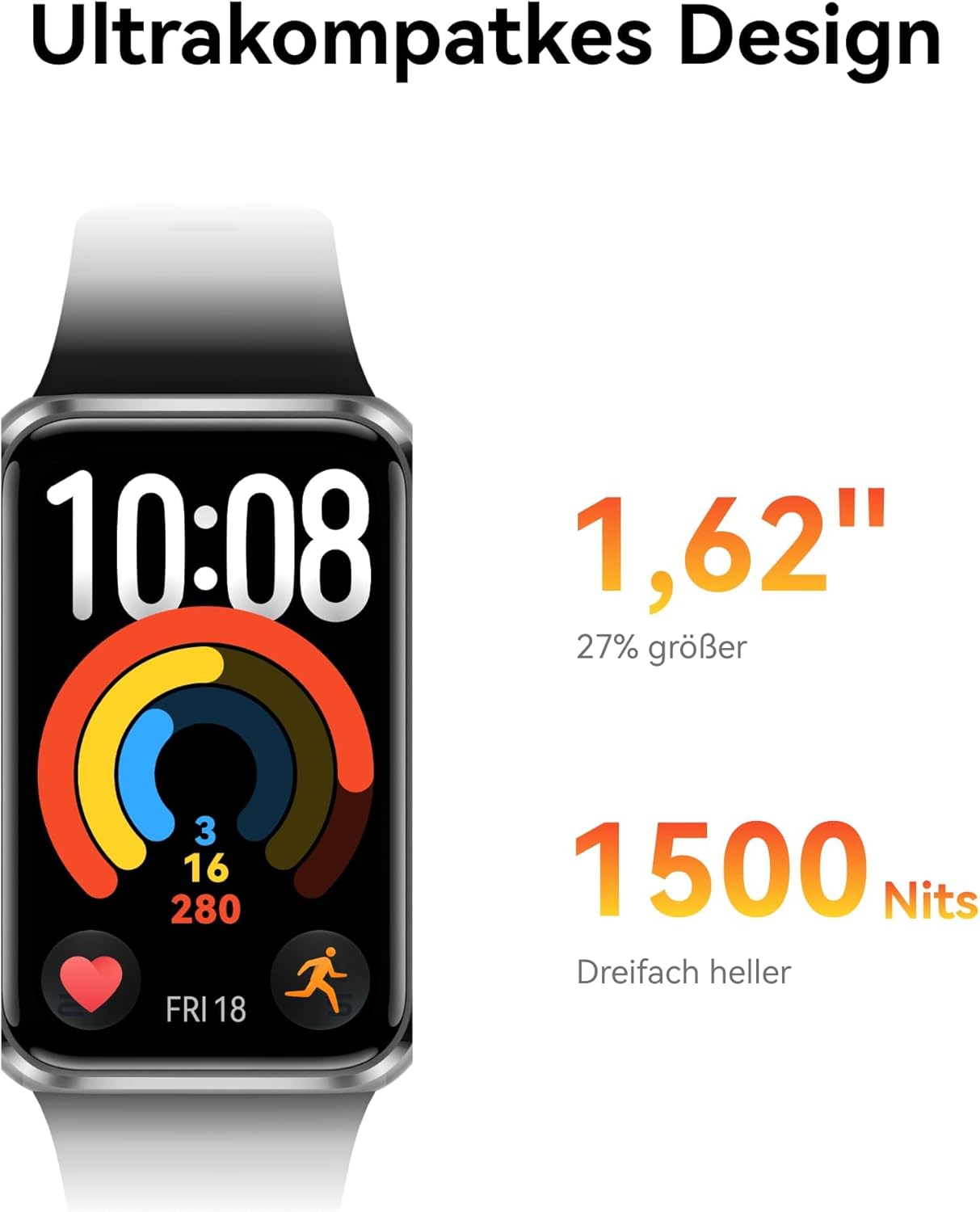 HUAWEI Band 11 Smartwatch, Fitness-Tracker mit 1,62-Zoll-AMOLED-Display, 1500 Nits, Herzfrequenz- und Schlaf-Tracking, SpO2, bis zu 14 Tage Akku, emotionales Wohlbefinden, Bluetooth, Android und iOS, Lila – Bild 3