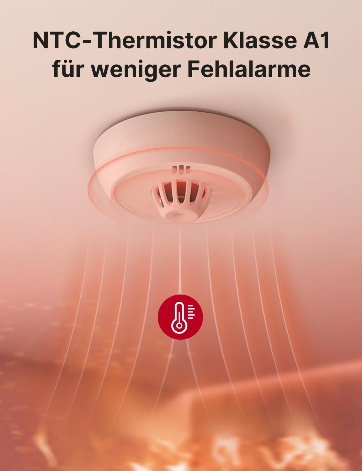X-Sense Standalone-Wärmemelder, Wärmemelder mit 10-Jahres-Batterie (versiegelt), LED-Anzeige und Stummschalttaste, geeignet für die Küche, schnelle Hitzeerkennung, XH02, 1 Packung – Bild 4