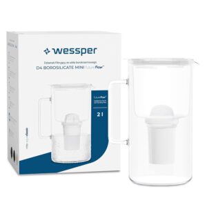 Wessper Glas-Wasserfilterkanne mit ...