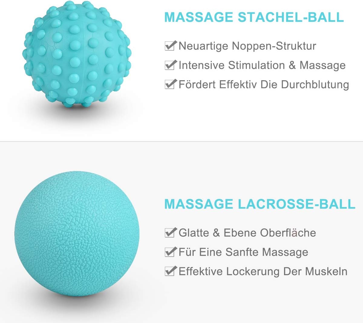 BOENFU Igelball Fußmassageball 3er Set Fußmassageroller Faszienball für Füße, Innovativer Fußmassageroller Fußigelball zur Linderung von Muskelkater – Bild 4