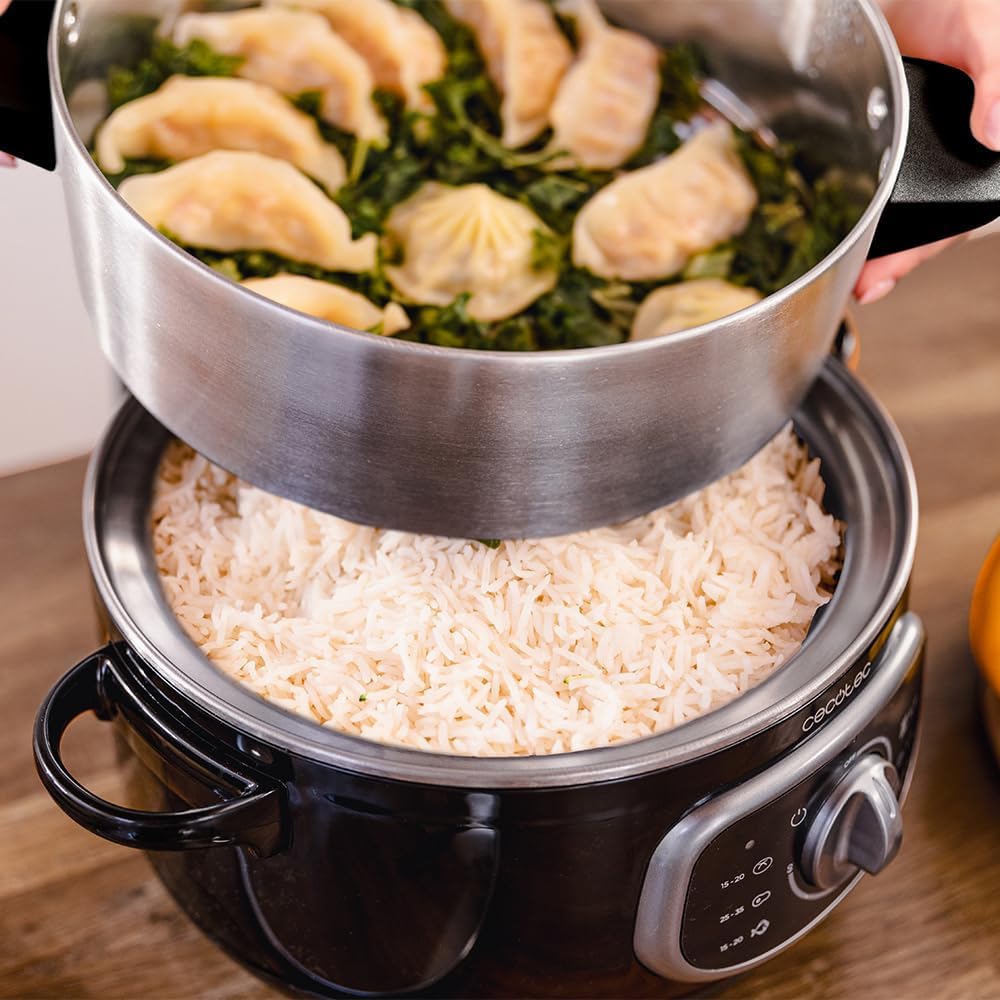 Cecotec Vapovita Steelpot elektrischer Dampfgarer. Leistung 1300 W, Edelstahlbehälter, 10 l, einstellbare Zeit, automatische Abschaltung, einfache Reinigung, spezieller Deckel, gesundes Kochen, Sicherheit – Bild 8