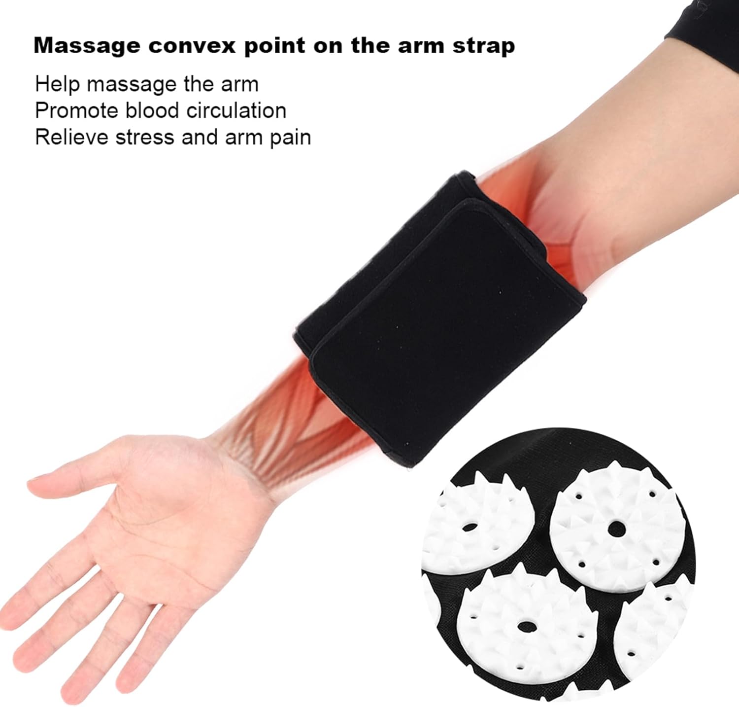 Fyearfly Akupressur-Armband, Massagegürtel, verstellbare Akupressurmatte für Arm, Nacken und Schulter, Stressabbau und Entspannung, für Yoga, Fitness und Büro (schwarz) – Bild 7