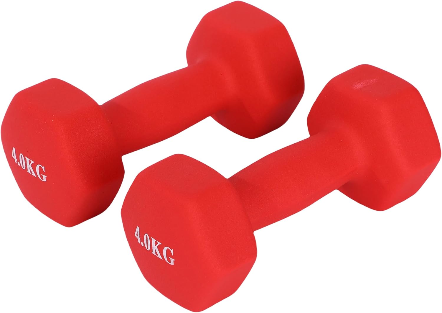 Endlose feste Hantel mit Neoprenbeschichtung für Übungen im Fitnessstudio | Material: Eisen | Gewichte für Damen und Herren, Rot