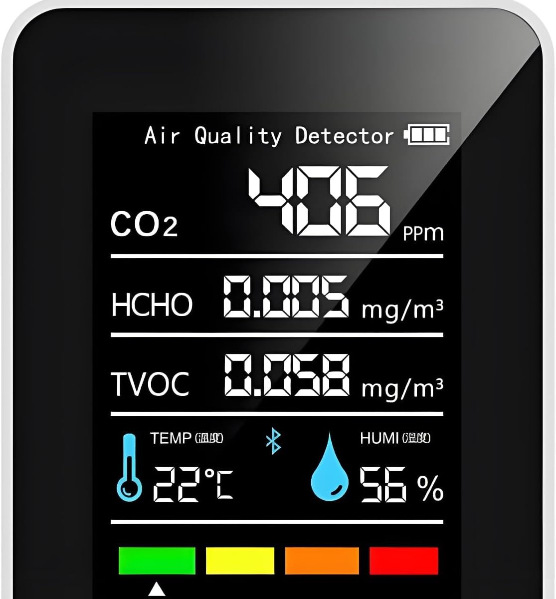 5-in-1-Raumluftqualitätsmonitor Formaldehyd CO2 TVOC Temperatur-Feuchtigkeitsdetektor für Zuhause, Küche, Büro, Auto – Bild 5
