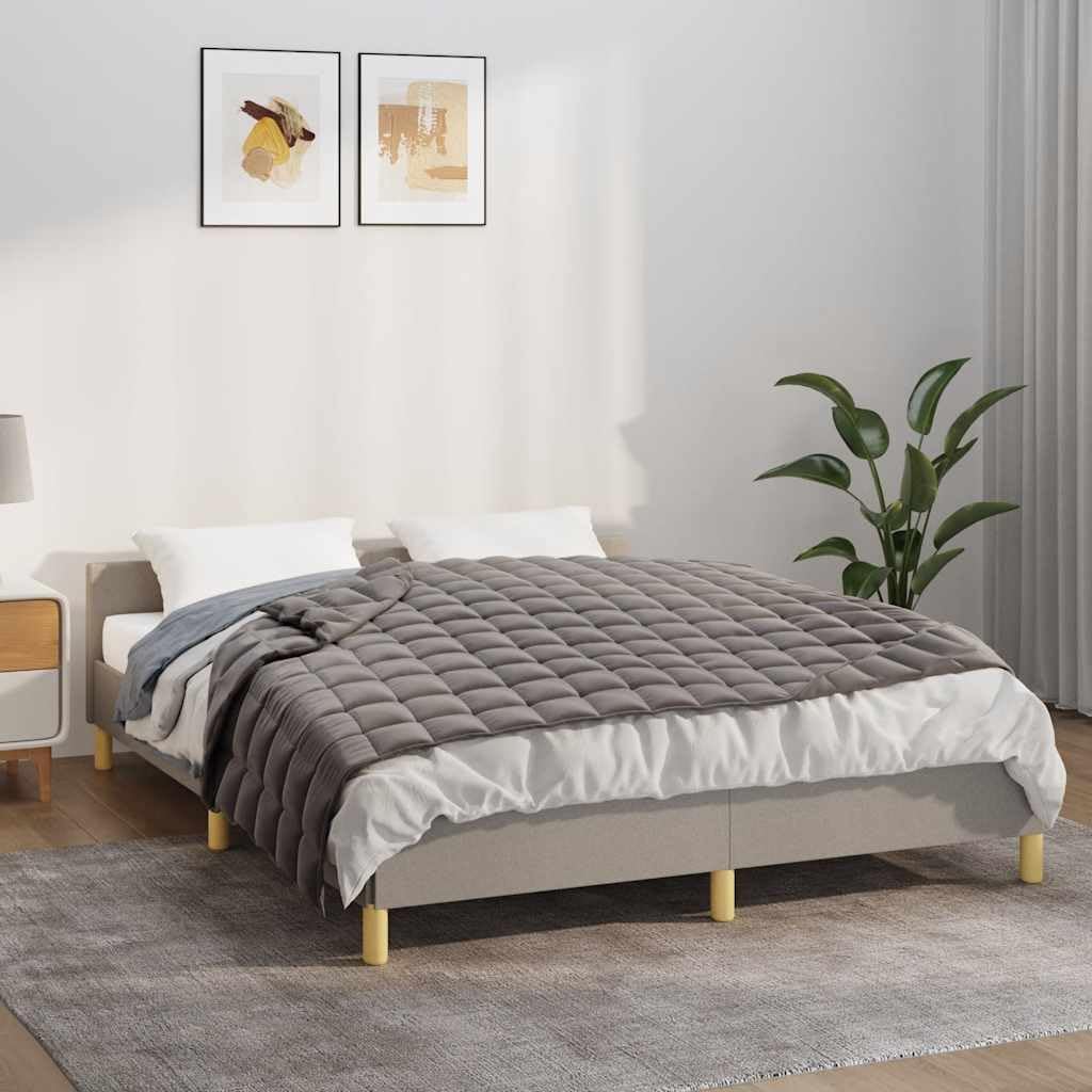 Gewichtsdecke aus gebürstetem Polyester mit Glasperlenfüllung, wärmend, kuschelig weich, Gewichtsdecke, Winterdecke, für Schlafzimmer, Sofa, grau, 150 x 200 cm, 7 kg
