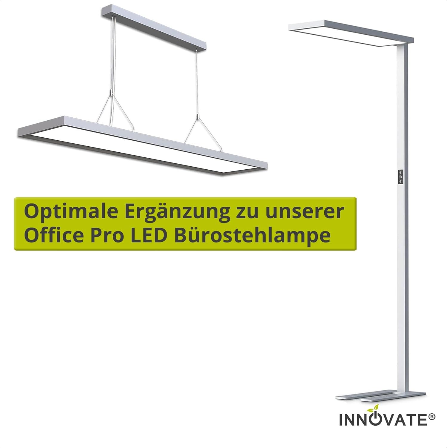 INNOVATE Office Pro Pendelleuchte Up & Down Silber, LED-Hängelampe, Büro, Hängelampe, höhenverstellbar, LED-Pendelleuchte, Tageslichtlampe, Arbeitszimmer, Hängepaneel, 6000 K, 4000 lm – Bild 2