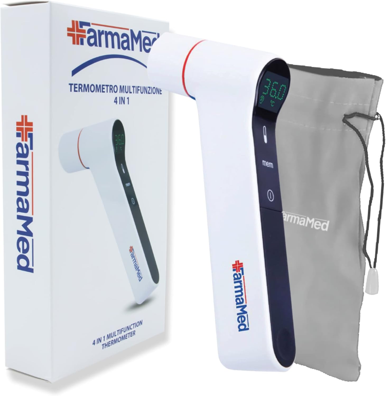 FARMAMED Fieberthermometer, berührungsloses digitales Stirn- und Ohrthermometer, Infrarot-Thermometer 4 in 1 für Babys, Kinder und Erwachsene – Bild 3