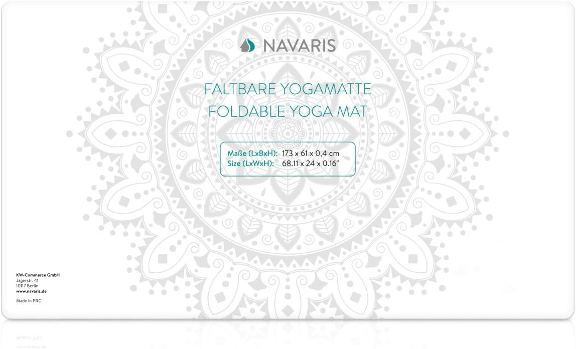 Navaris faltbare und rutschfeste Yoga-Reisematte, 4 mm, auch für Fitness, Sport, Pilates, Gymnastik, verschiedene Farben – Bild 7