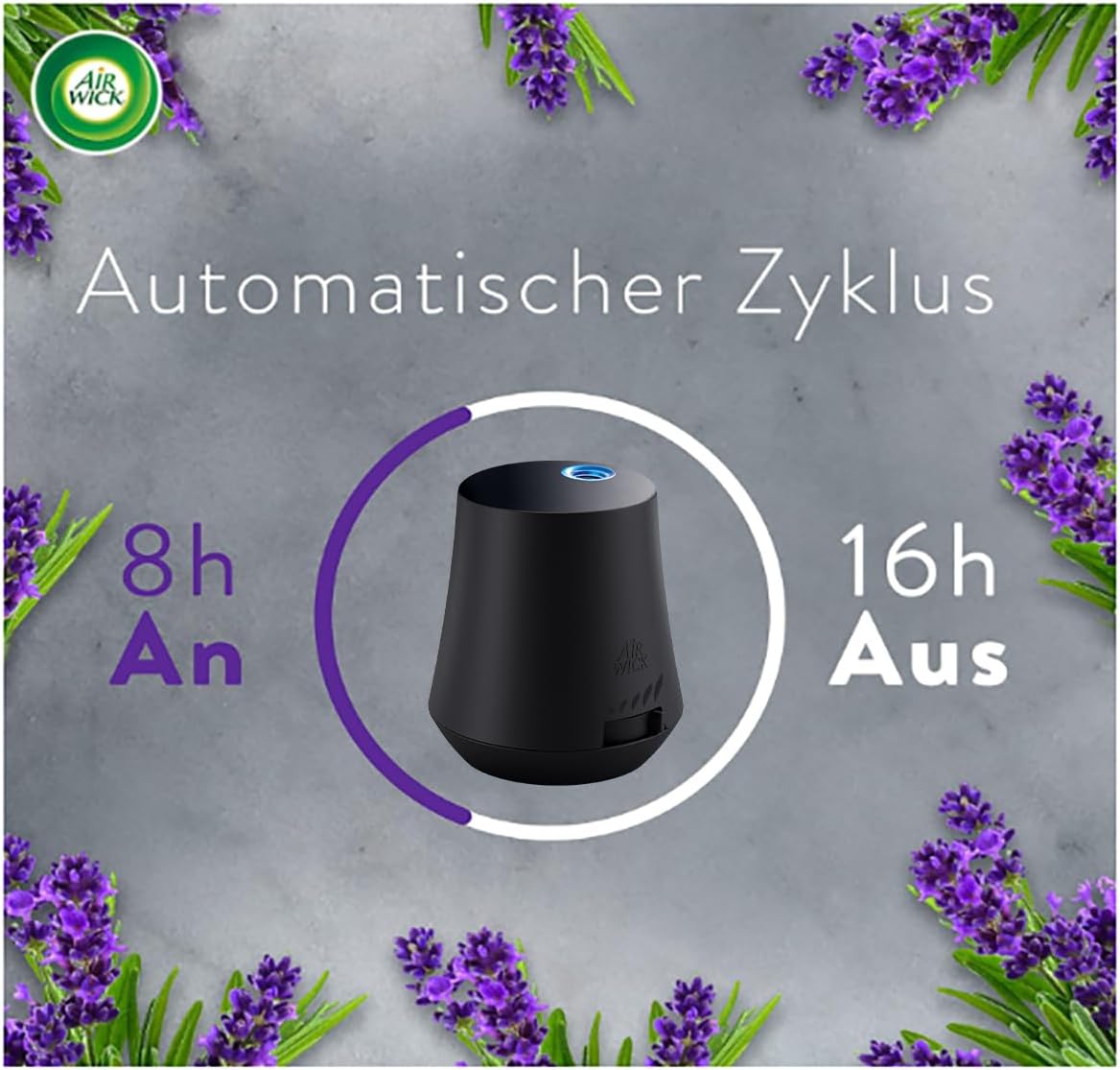 Air Wick Aromaöl – Starter-Set – Diffusor für ätherische Öle – entspannender Lavendel-Raumduft – 2 x 20 ml Nachfüller + Gerät – Bild 5