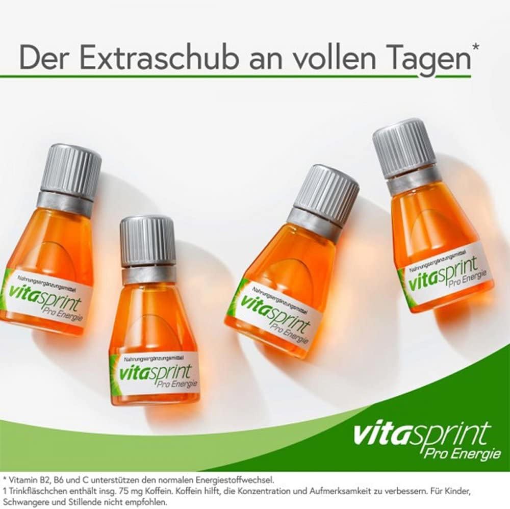 Vitasprint Pro Energy Trinkflasche – natürliches Nahrungsergänzungsmittel für verbesserte Konzentration* – 1 x 24 Trinkampullen – Bild 4