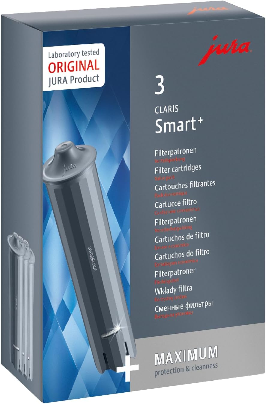 JURA Original - Claris Smart+ Filterkartusche mit automatischer Filtererkennung - TÜV-geprüfte Hygiene - 3er Pack - 24233