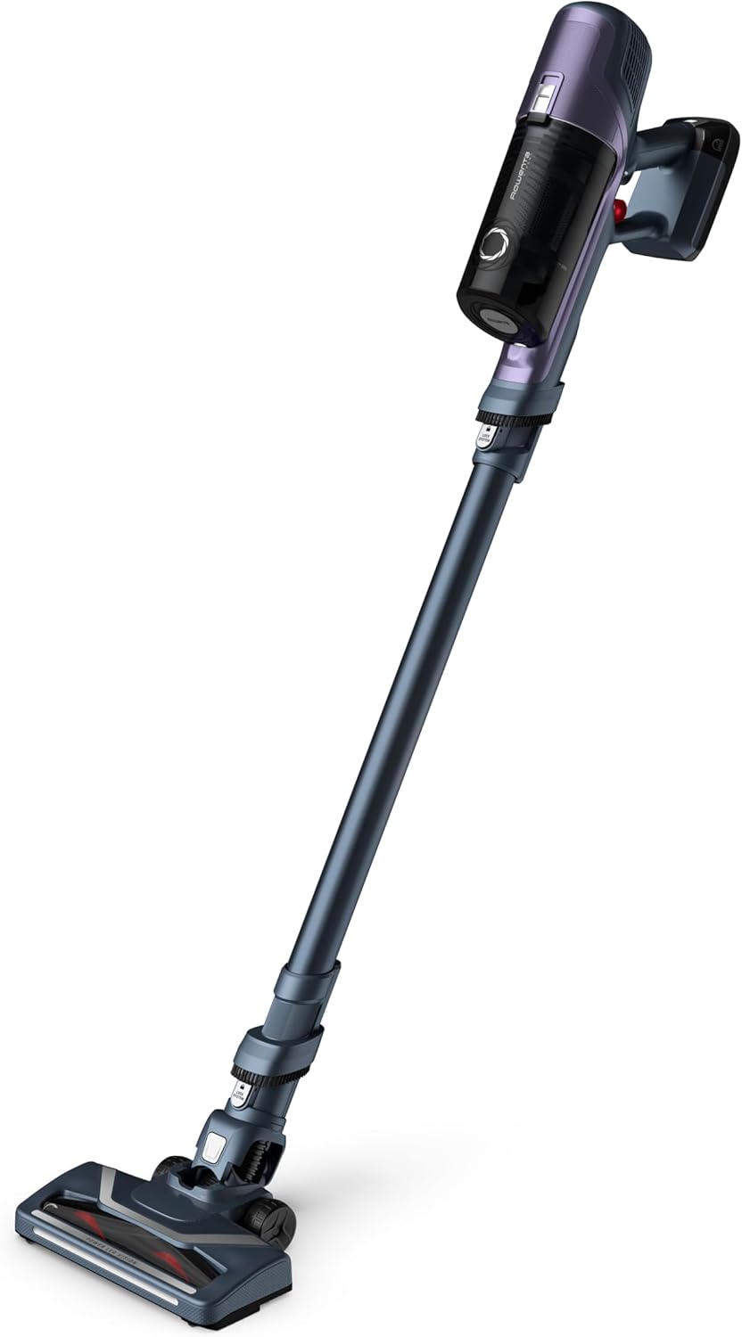 Rowenta X-Pert 6.60 Essential Akku-Staubsauger, 100 W Leistung, 45 Minuten Laufzeit, kabellos und beutellos, LED-Bürstenkopf, abnehmbarer Akku, inklusive Fugendüse und Wandhalterung, Lila/Schwarz, RH6838 – Bild 4