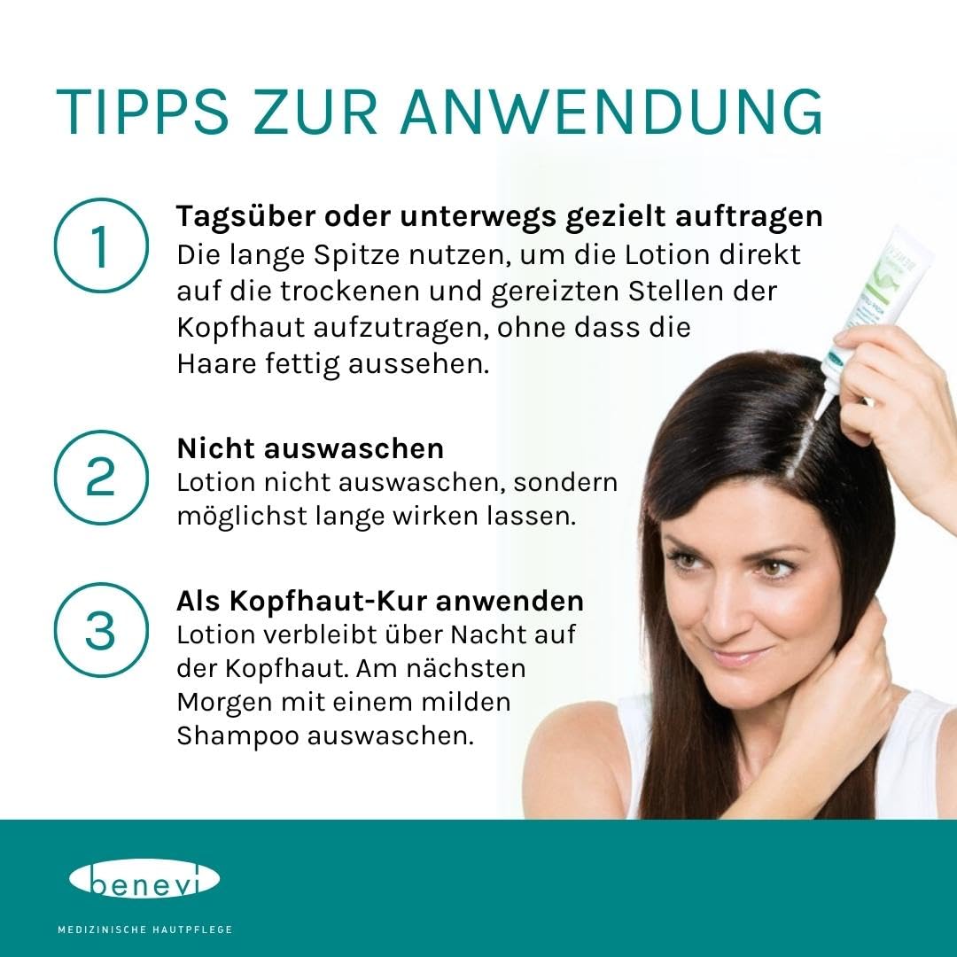 benevi Neutral Head Lotion 50 ml – Feuchtigkeitscreme für trockene, juckende, schuppige, gerötete Kopfhaut – Bild 8