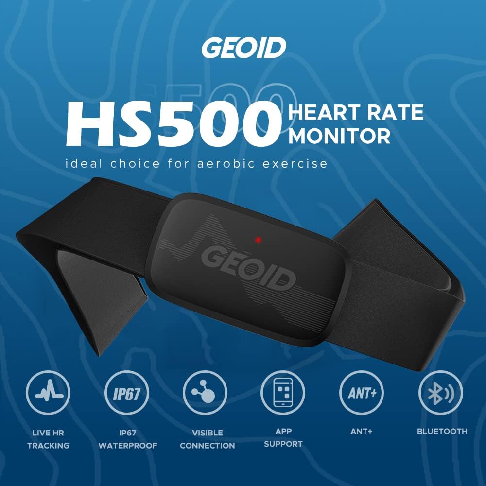 GEOID HS500 Herzfrequenzmesser Brustgurt Herzfrequenzmesser Brustgurt Bluetooth 4.2/ANT+ Herzfrequenzsensor Wasserdicht IP67 – Bild 2