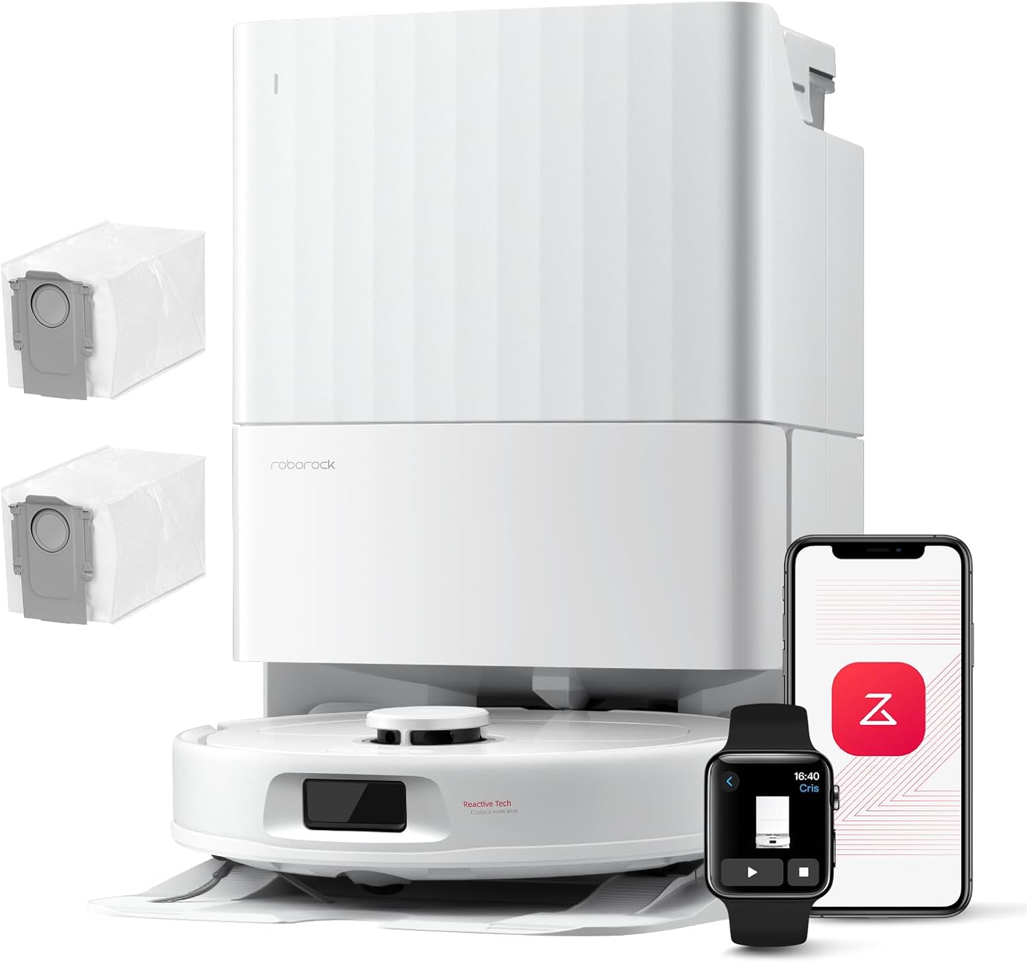 roborock Qrevo Series Roboterstaubsauger mit Wischfunktion, 8000 Pa Saugleistung (verbessert durch Qrevo S), Anti-Tangling-Seitenbürste, Hindernisvermeidung, LiDAR-Navigation, All-in-One-Dock, Weiß (QV 35A-Set)