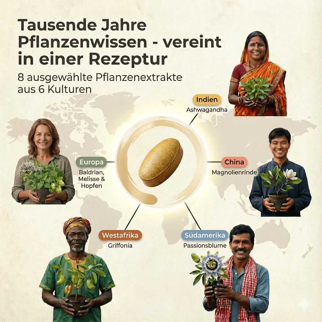Ruhepuls – Innerer Frieden für Ihr Nervensystem¹ | Ashwagandha-Komplex | Harmonie-Balance | Entspannung | Gute Laune | Ashwaganda, Passionsblume & mehr | Nervenfutter-Geschenk – 30 Tabletten – Bild 3