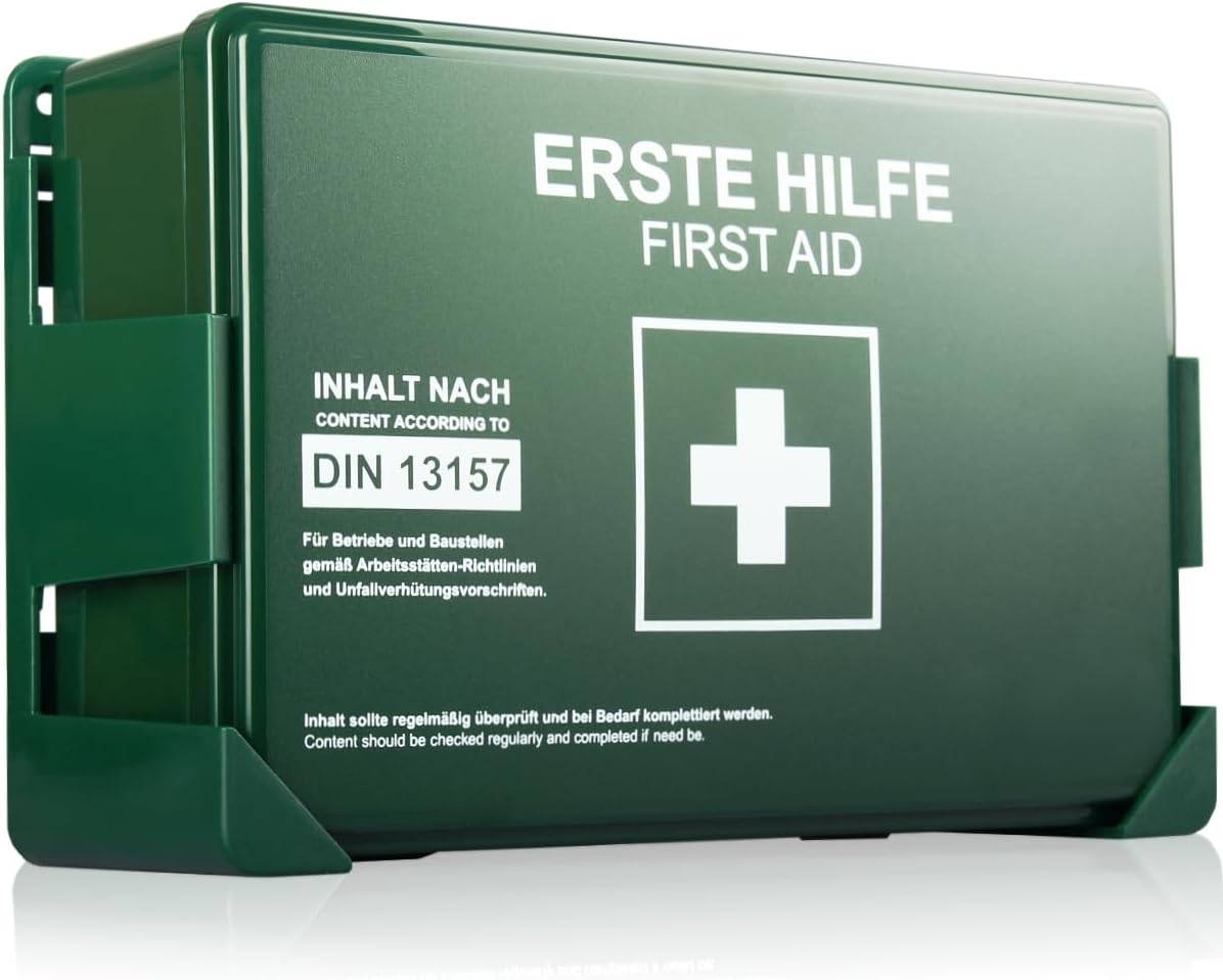 Erste-Hilfe-Set mit Inhalt, Wandhalterung, 5 x Aufkleber nach DIN 13157, Erste-Hilfe-Set für den Baustellen-Bürobetrieb – Bild 6
