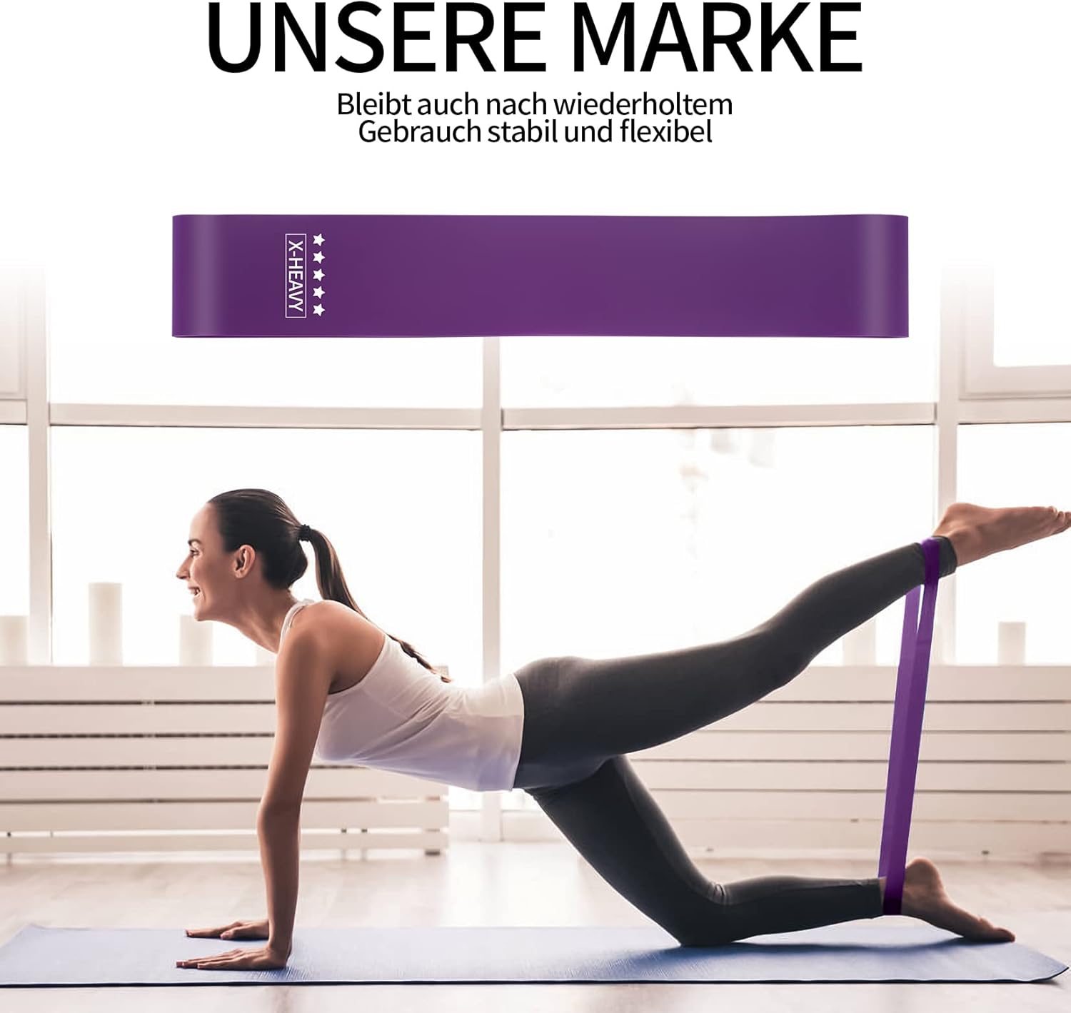 5 Stück Widerstandsbänder, Widerstandsbänder, Fitnessbänder, Widerstandsbänder mit 5 verschiedenen Widerstandsstufen, zum Dehnen von Yoga, mit Tragetasche und Anleitung (evtl. nicht in deutscher Sprache) – Bild 5
