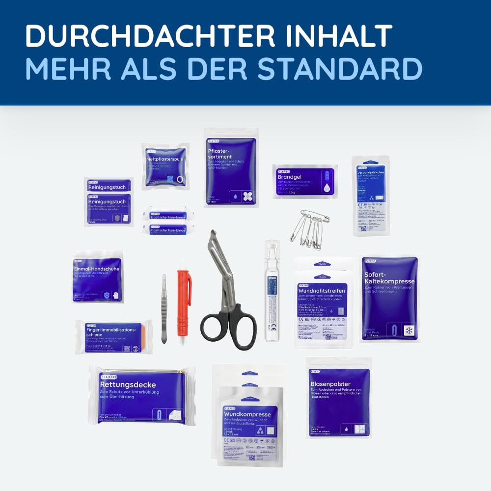 Reise-Erste-Hilfe-Set – ideal für Outdoor, Reisen, Motorradfahren und Sport – entspricht DIN 13167 – Bild 6