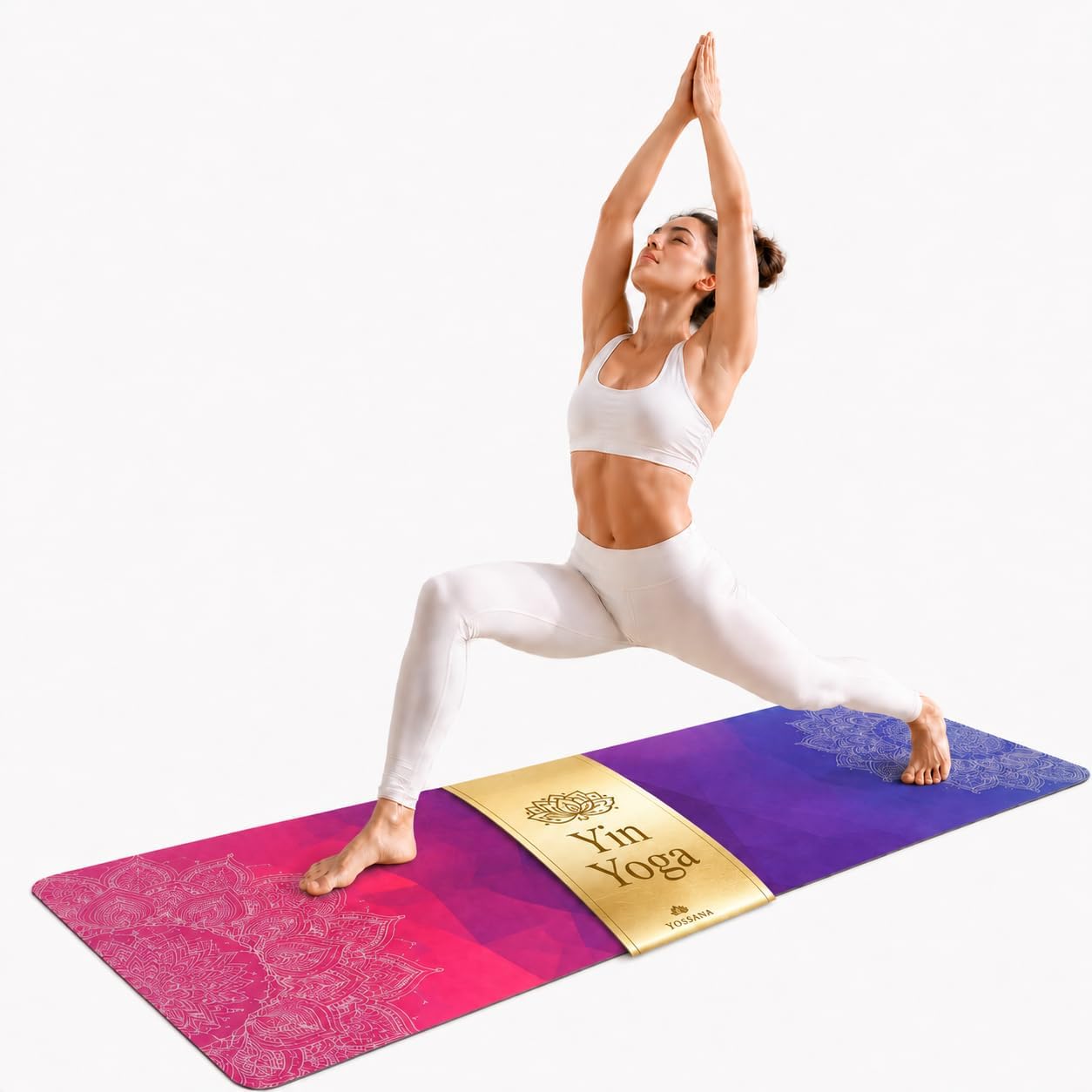 Yosana Yogamatte aus Naturkautschuk – rutschfeste, nachhaltige Yogamatte mit Mikrofaseroberfläche zur schnellen Aufnahme von Schweiß – maschinenwaschbare Sportmatte – 183 x 68 cm