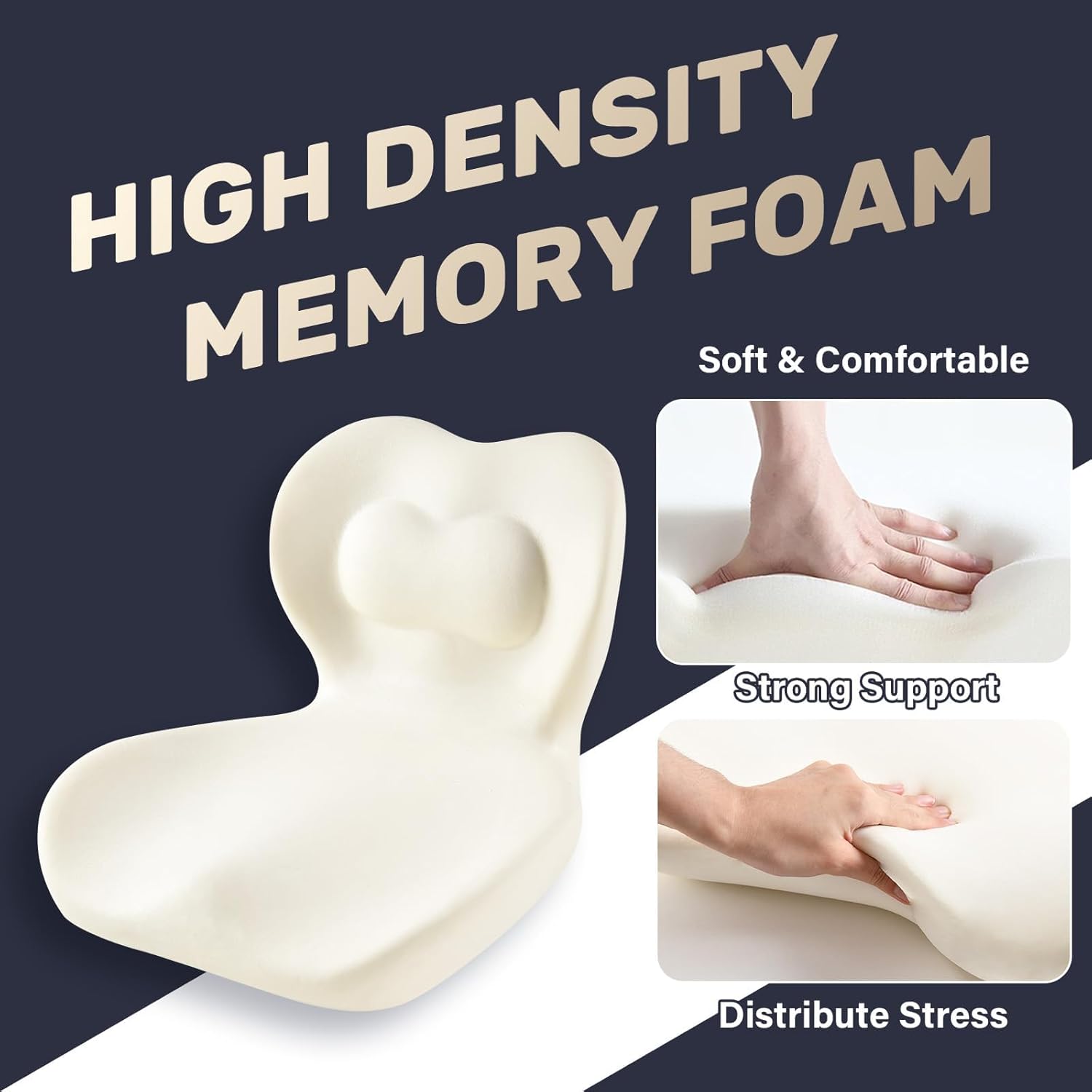 Coverado Sitzkissen und Lendenwirbelstützkissen einteilig für Bürostuhl und Autositz, ergonomisches Memory-Schaum-Rückenstützkissen, Ischias- und Rücken- und Steißbein-Schmerzlinderungskissen – Bild 4