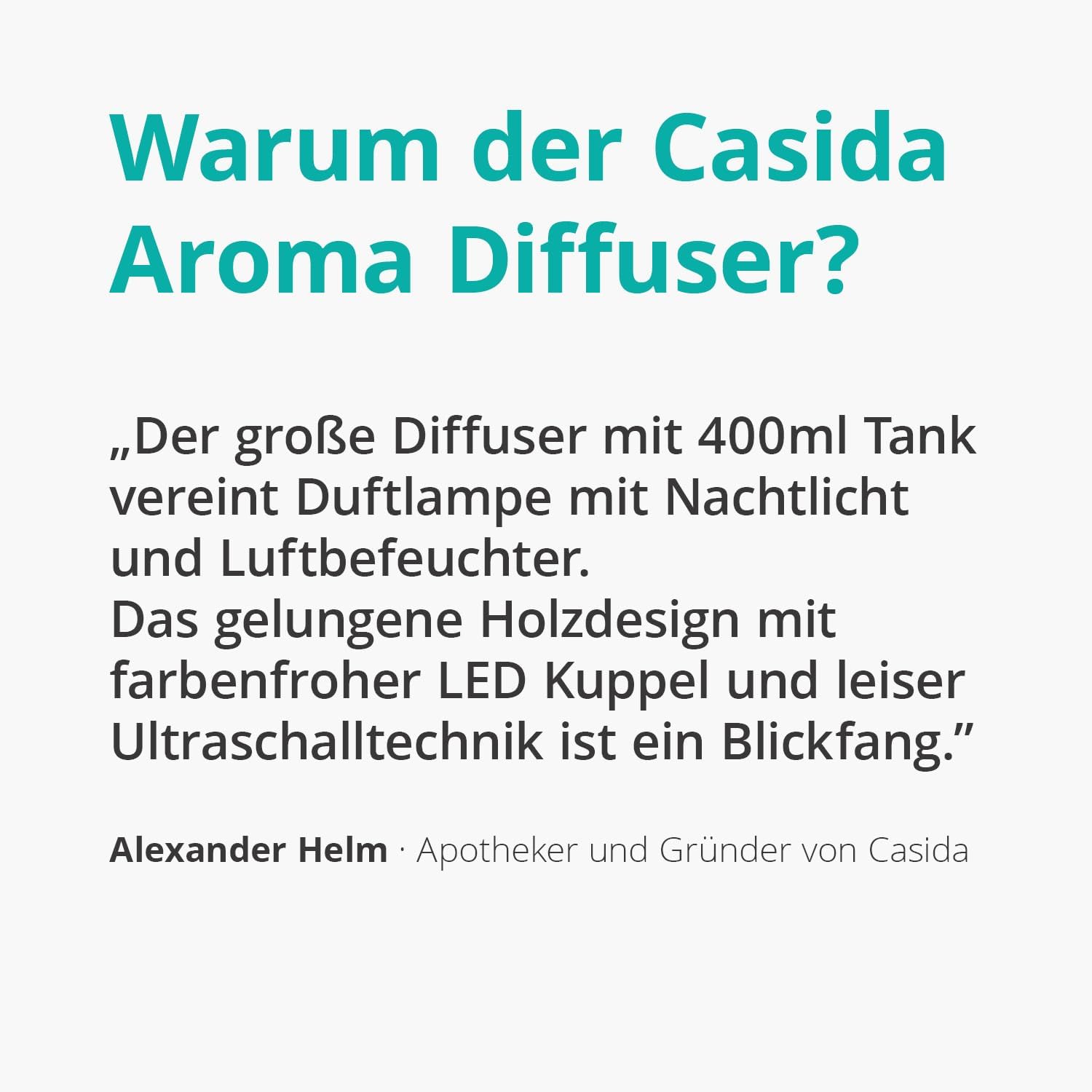 Aromadiffusor im Holzdesign mit weißem Aromadiffusor für ätherische Öle mit LED-Licht 3-in-1: Ultraschalldiffusor, Luftbefeuchter und Nachtlicht 400 ml aus der Apotheke – Bild 7