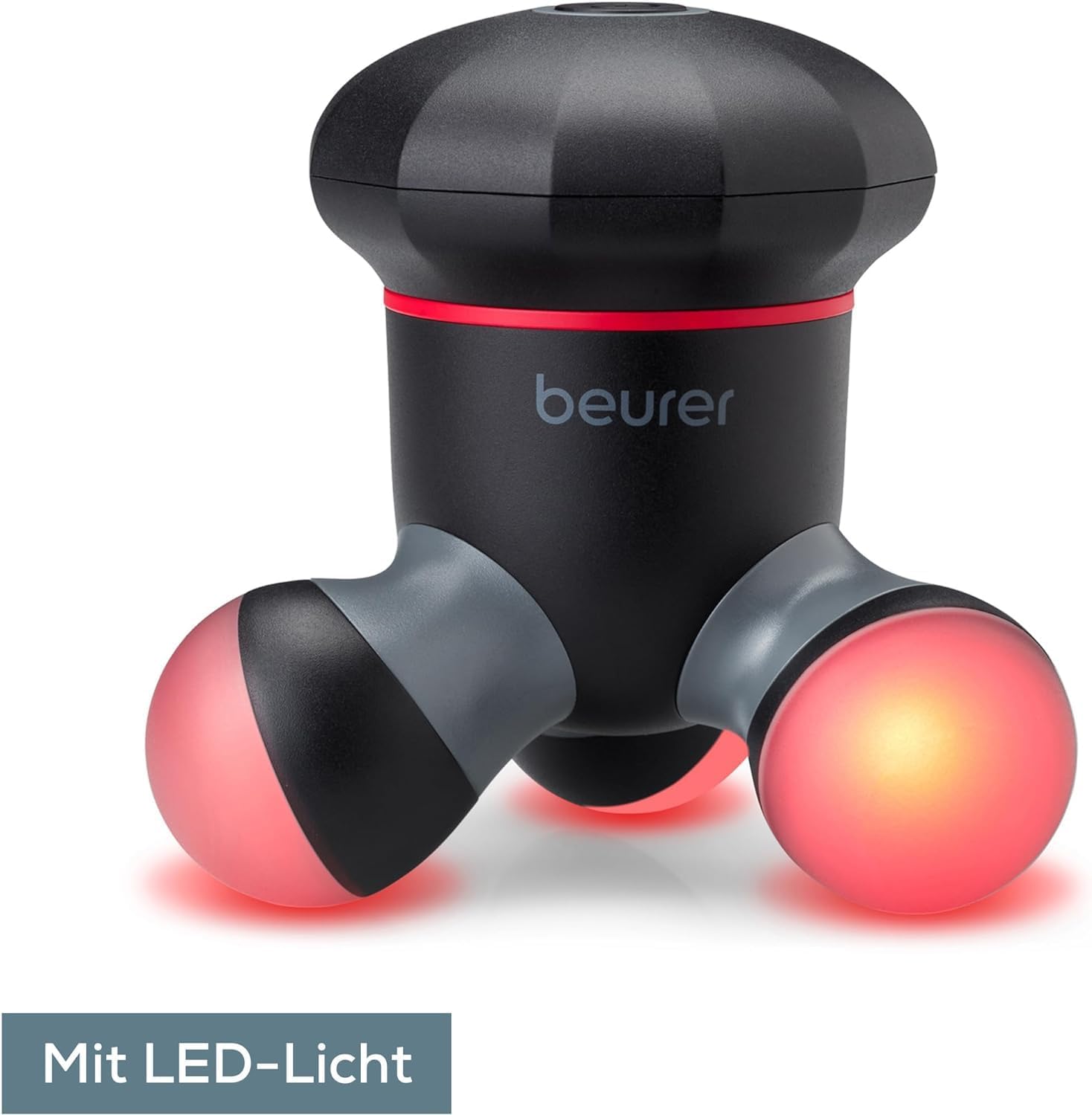 Beurer MG 18 Mini-Handmassagegerät, elektrisch, für sanftes Vibrationsmassagegerät, ideal für Rücken, Nacken, Arme und Beine, mit LED-Licht, tragbar, schwarz – Bild 4