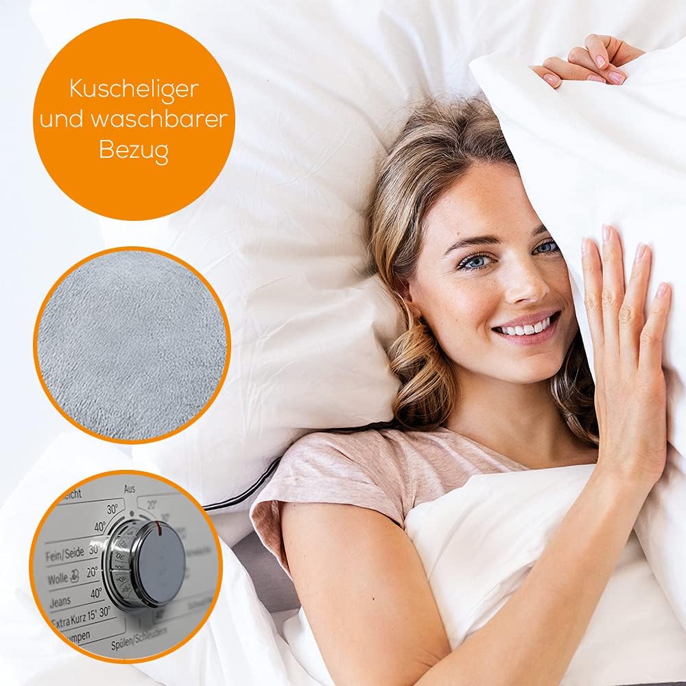 Beurer MG 145 Rücken- und Nackenmassagegerät für eine entspannende Shiatsu-Massage, Wärmefunktion, waschbarer Bezug, 4 Massageköpfe, 34x23x11cm, grau – Bild 5