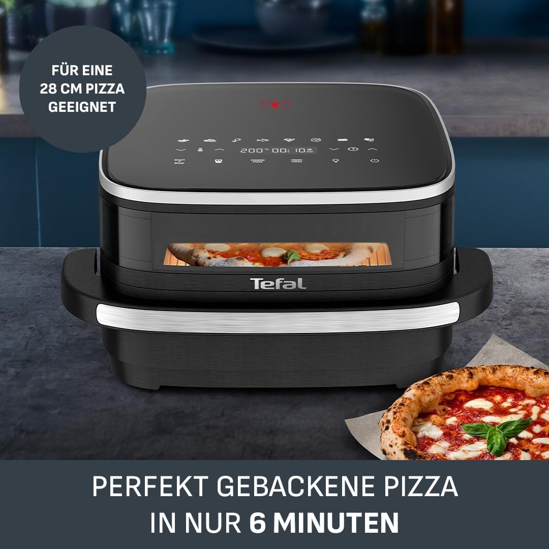 Tefal Easy Fry XL Oberflächen-Heißluftfritteuse – Airfryer mit Sichtfenster und XL-Kochfläche (bis zu 1 kg), digitales Bedienfeld, extra knusprig, energieeffizient und schnell, antihaftbeschichtet, kompakt, Pizzaofen FW4018 – Bild 3