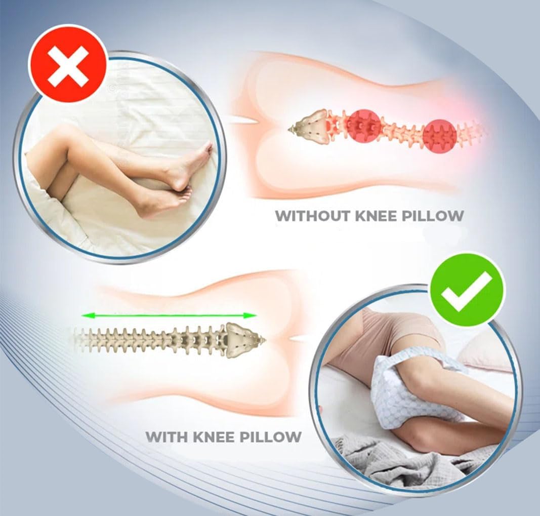 Kniekissen für Seitenschläfer, ergonomisches Memory-Schaum-Beinkissen, atmungsaktiv, waschbarer Bezug, Komfortkissen für Beine, Schlafen, Reisen, Sofa – Bild 6