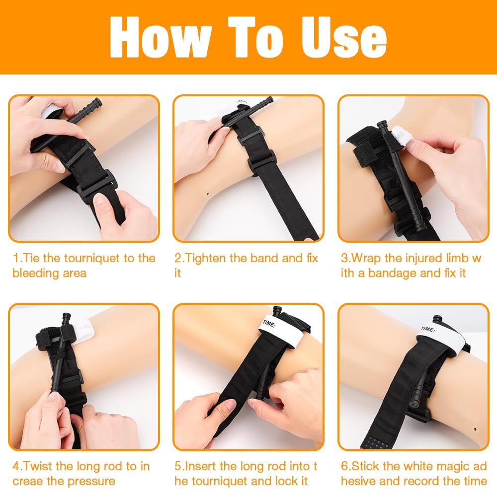 Mineup Bandage Tourniquet Set, Taktische Tourniquets, Militär Tourniquet und Schere Tournique Holster, Einhand-Erste-Hilfe-Set, Taktische Tourniquet für Outdoor-Sport, Camping, Wandern – Bild 5