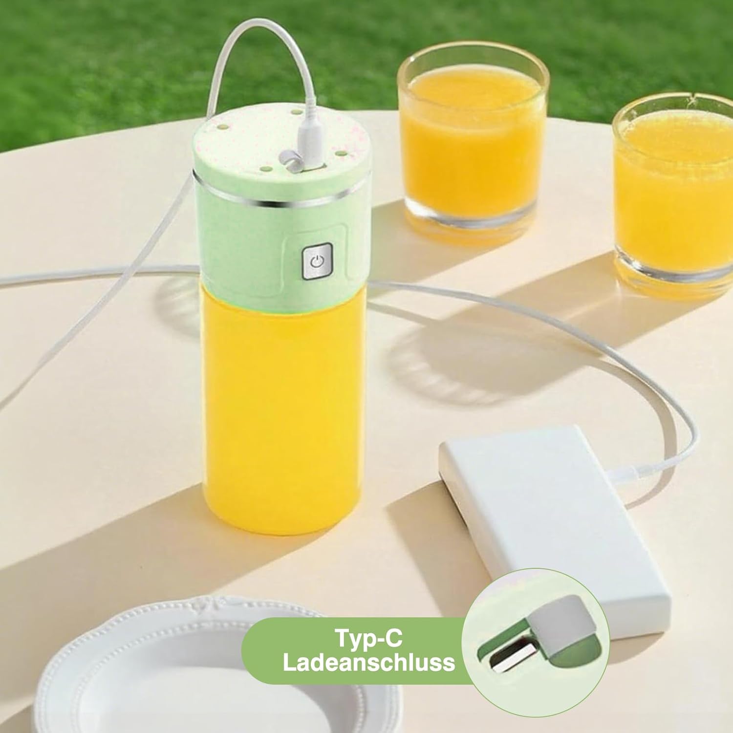 Tragbarer USB-Smoothie-Mixer mit 450-ml-Glasbecher: Perfekter Mini-Mixer für frische Säfte, Shakes, Smoothies und Babynahrung unterwegs – Bild 8