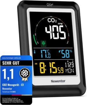 Newentor CO2-Messgerät, 4 CO2-Konz...