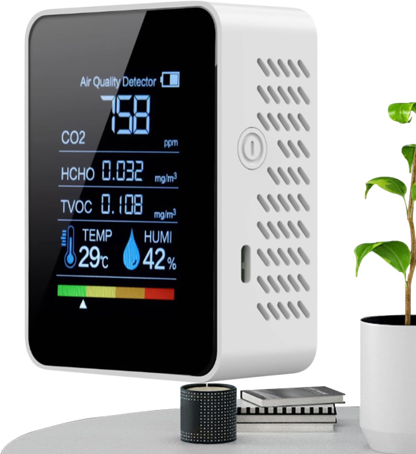 Luftqualitätsmonitor für den Innenbereich, Luftdetektor-Tester, übersichtliches Display, tragbar, präzises Gerät für Sicherheit im Schlafzimmer, zur Testüberwachung und Erkennung von Kohlendioxid – Bild 7