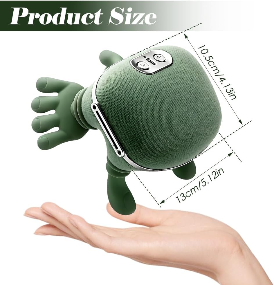 Nackenmassagegerät, Nackenmassagegerät mit 3 Massagestufen, 2 Temperaturstufen, Shiatsu-Nackenmassage, simuliertes Design einer menschlichen Hand für Zuhause, Büro, Reisen, Linderung von Müdigkeit – Bild 2