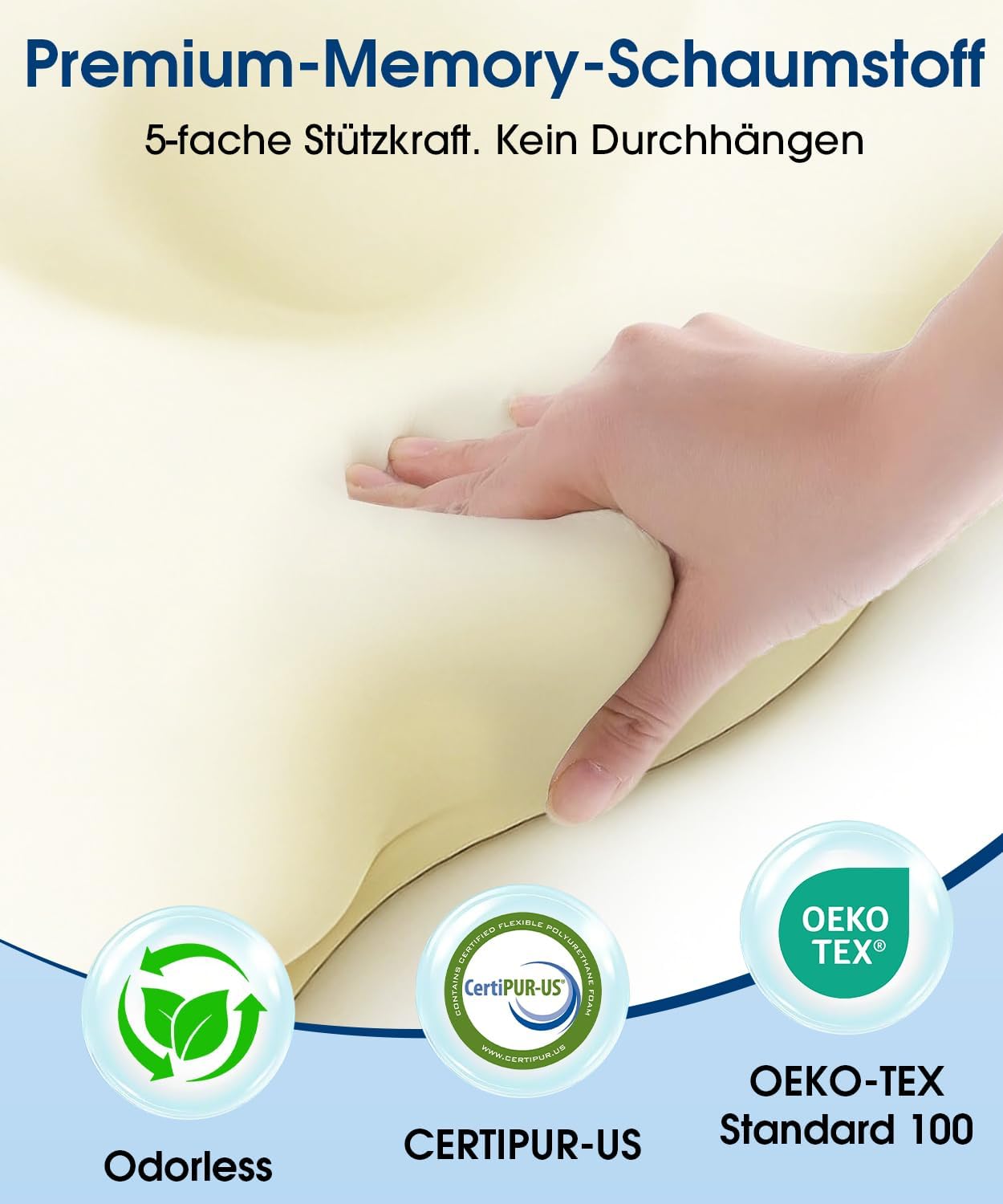 BOYUNSHI Nackenstützkissen aus Memory-Schaum, ergonomisches Kissen mit 2 kühlenden waschbaren Bezügen, 2 Höhenstufen, Schmetterlingskissen für Seiten-, Rücken- und Bauchschläfer, Seitenschläferkissen – Bild 6