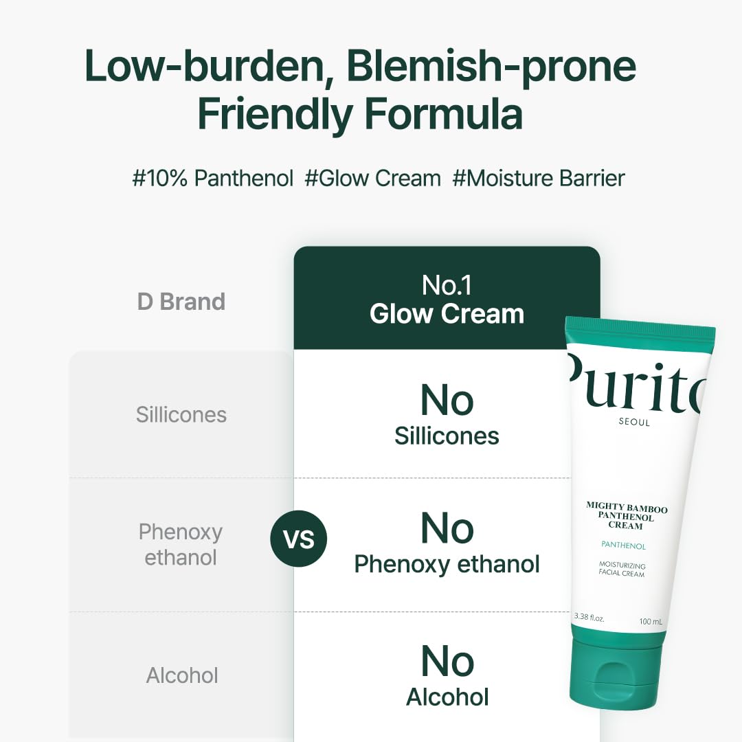 PURITO Panthenol 10 % Post-Akne-Creme | Feuchtigkeitscreme für Hautunreinheiten, Barrierereparatur | Silikonfrei, nicht komedogen, parfümfrei, vegan und tierversuchsfrei | Koreanische Hautpflege, 100 ml 3,38 fl.oz – Bild 4