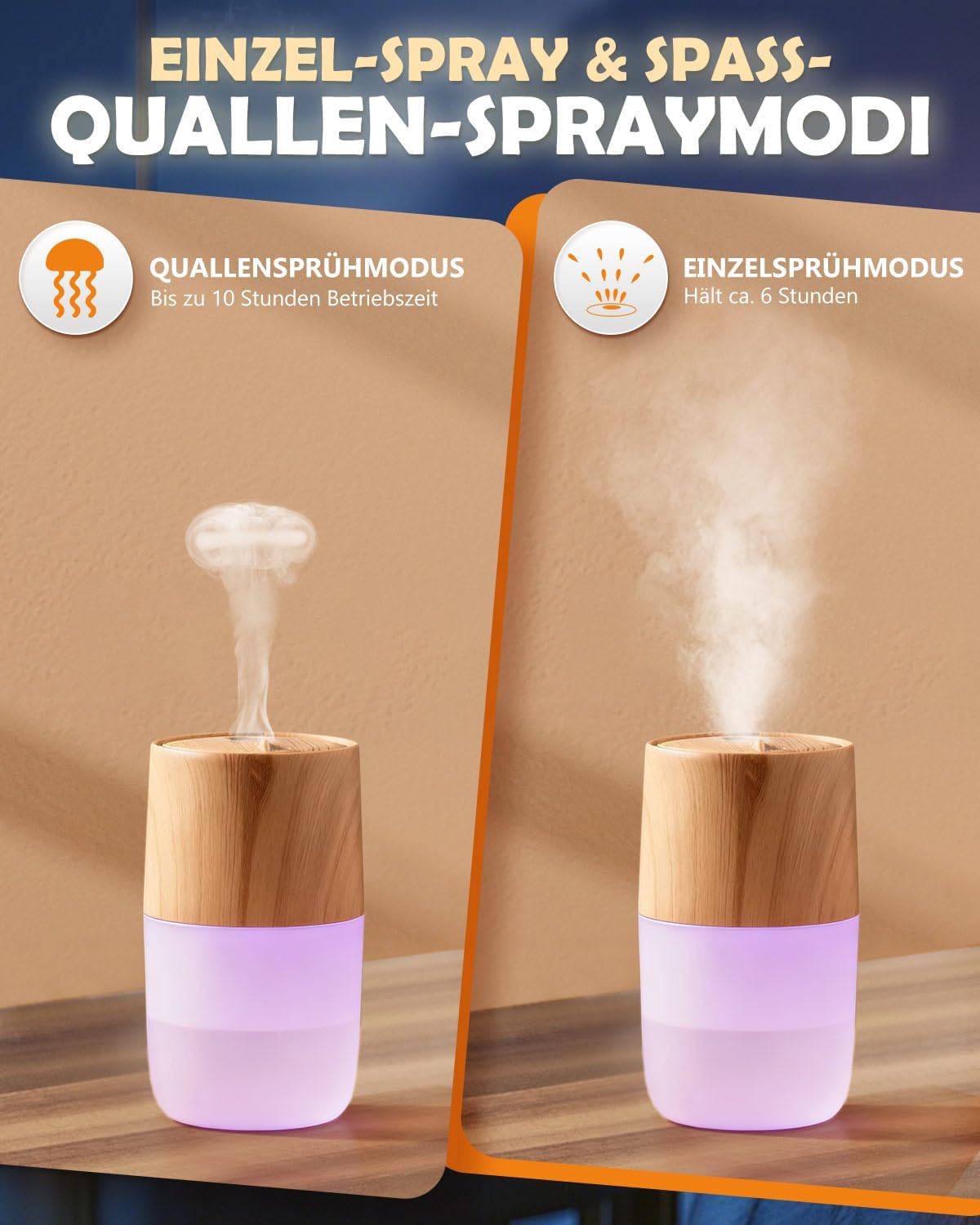 300 ml Aromadiffusor mit Quallenspray, Aromatherapie-Diffusor für ätherische Öle, automatische Abschaltfunktion, 7 LED-Licht-Duftdiffusor für Zuhause, Büro oder Yoga – Bild 3