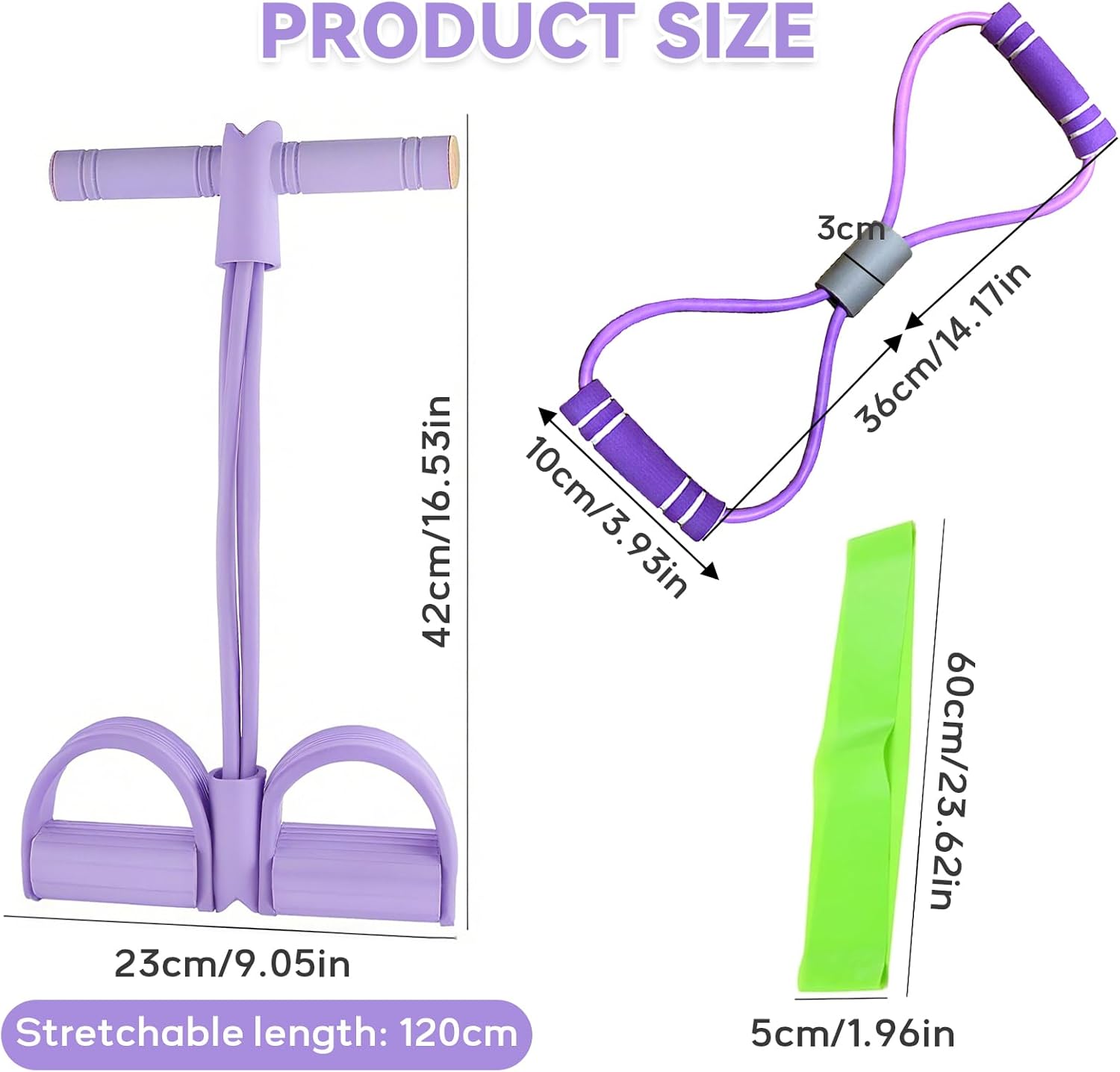 Foot Pedal Resistance Band, 8-Förmiges Widerstandsband und Fitnessbänder, 6 Tubes Gummi Elastisches Zugseil, Gesäßtrainer mit elastischen Bändern Wird zum Dehnen von Bauch ist für Fitness – Bild 2