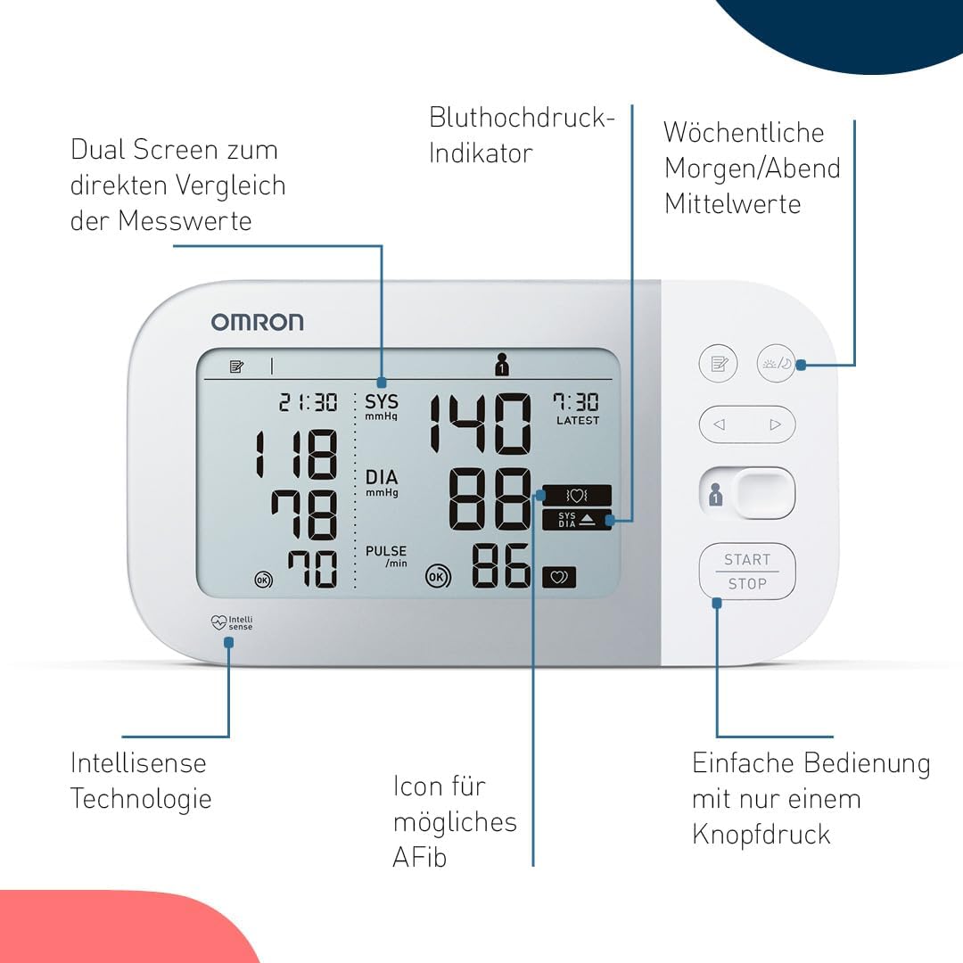 Omron X7 Smart Oberarm-Blutdruckmessgerät mit Bluetooth und Intelli-Wickelmanschette, zeigt mögliches Vorhofflimmern (Afib) an – Bild 9