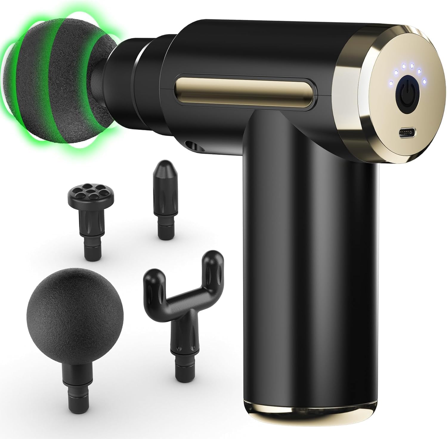 Cotsoco Mini-Massagepistole – Muskel-Percussion-Massagegerät mit 4 Massageköpfen, leise und tragbar, Tiefengewebe-Massagepistole für Rücken, Beine, Schultern und Nacken – Geschenk für Sport und Zuhause