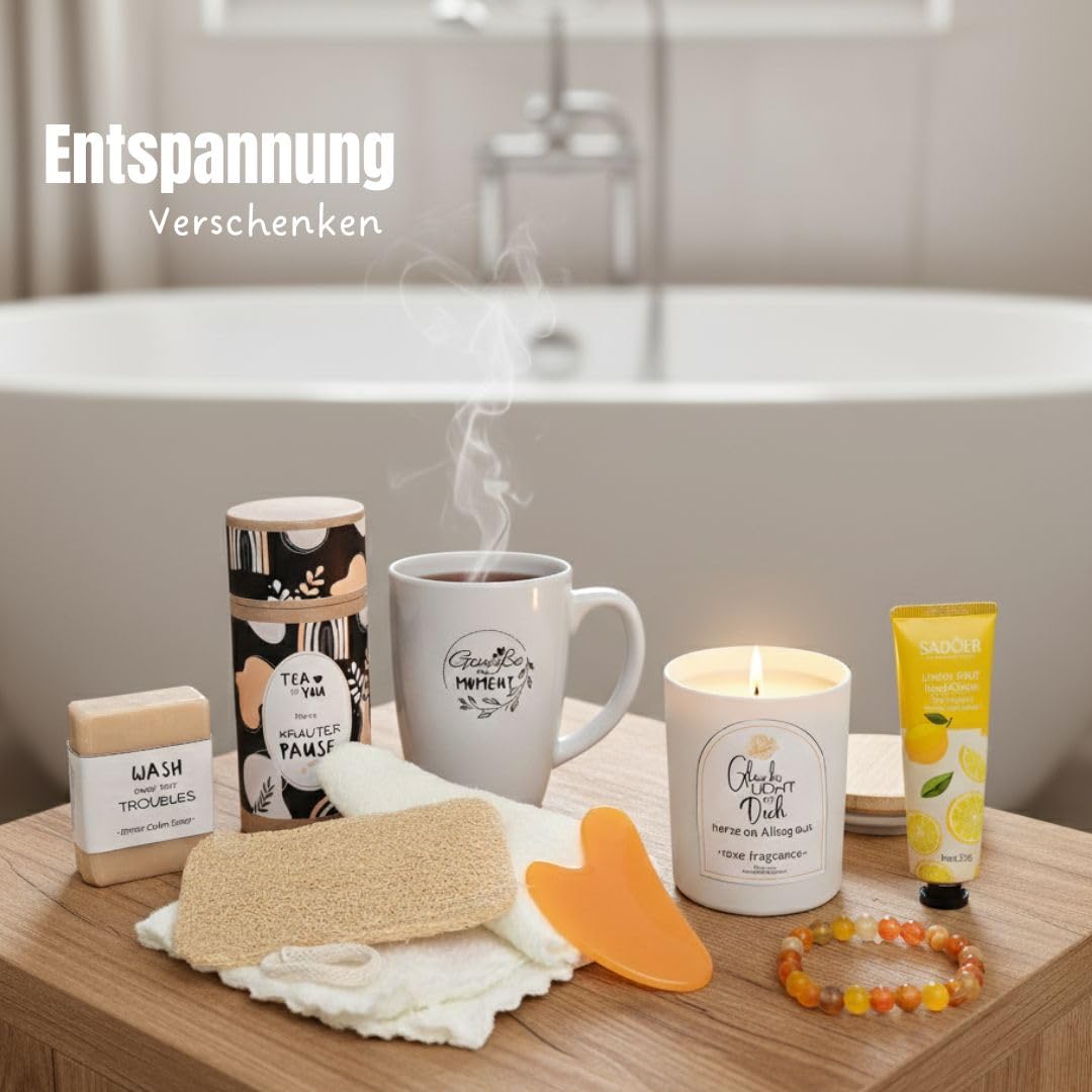 Geschenkset für Damen Kleine Auszeit | Wellness-Geschenkkorb Frau | Geschenk in Geschenktüte | Wellness-Geschenk | Geschenke für Freundin | Geburtstagsgeschenk für Frauen | Entspannungsgeschenk – Bild 7