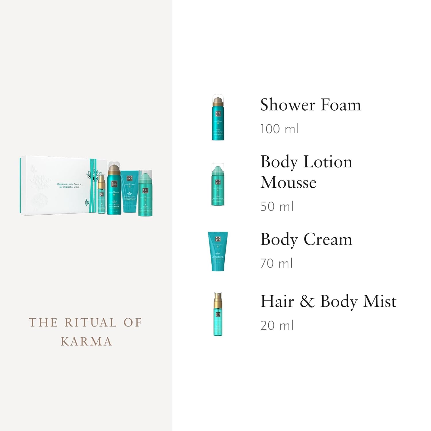 RITUALS The Ritual of Karma Geschenkset, klein, vier Hautpflegeprodukte mit Lotusblüte und weißem Tee – Bade-Geschenkbox mit nährender und beruhigender Wirkung – Bild 3