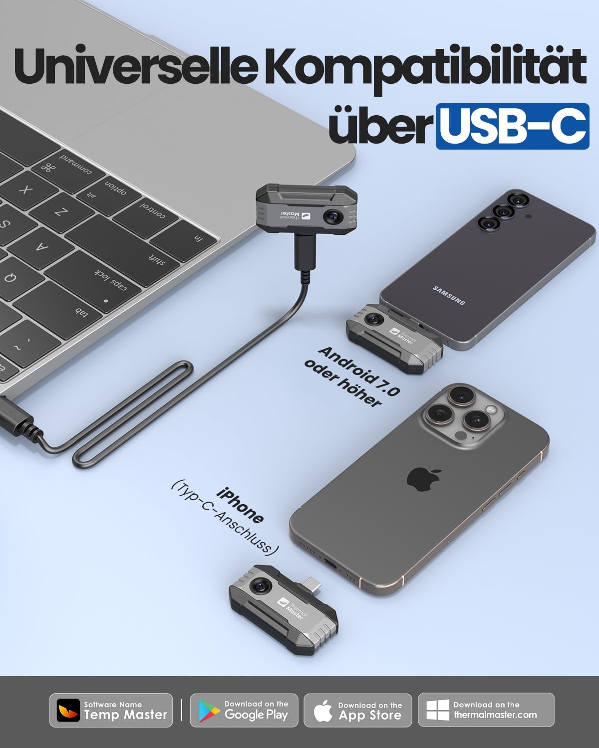 Wärmebildkamera Thermal Master P1 für iPhone 15/16 und Android, Infrarotkamera, Wärmebildkameras mit X³ IR-Auflösung, 320 x 240, -20 °C bis 600 °C, Hausinspektion, 15-facher Zoom – Bild 10