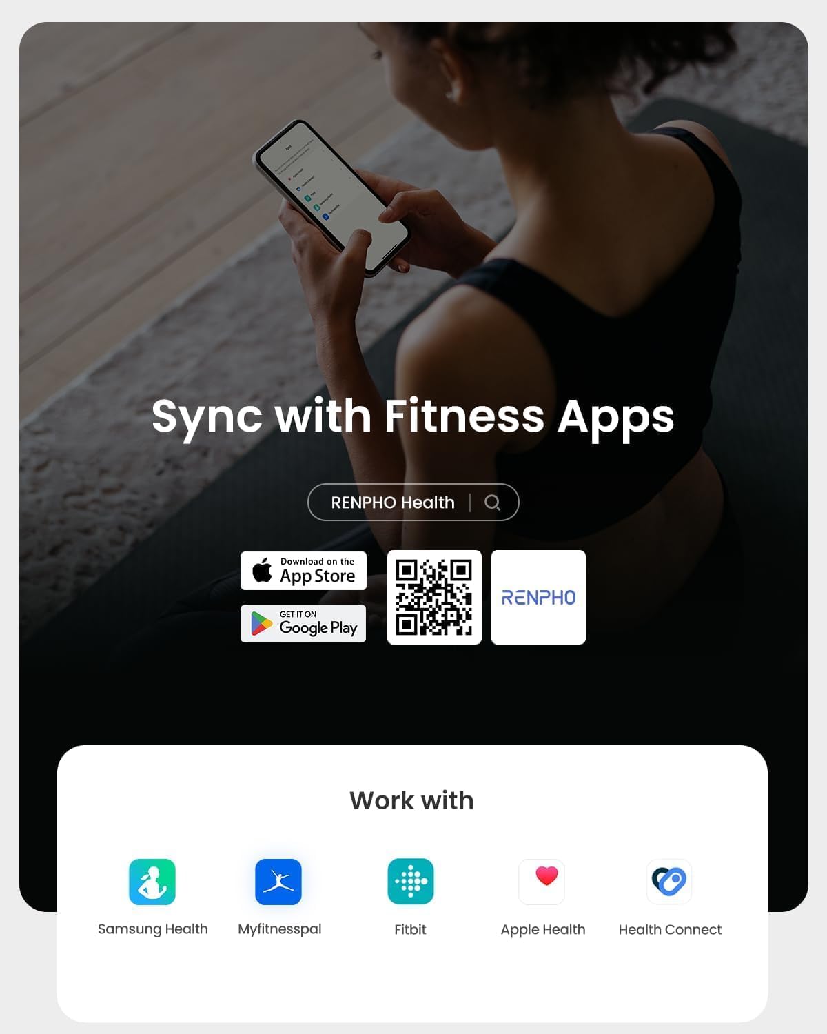RENPHO Personenwaage Körperfettwaage mit VA-Display, Bluetooth Waage zur Messung von Gewicht und Fettanteil, BMI, Muskel- und Knochenmasse, kompatibel mit Apple Health, FSA HSA Store förderfähig – Bild 7