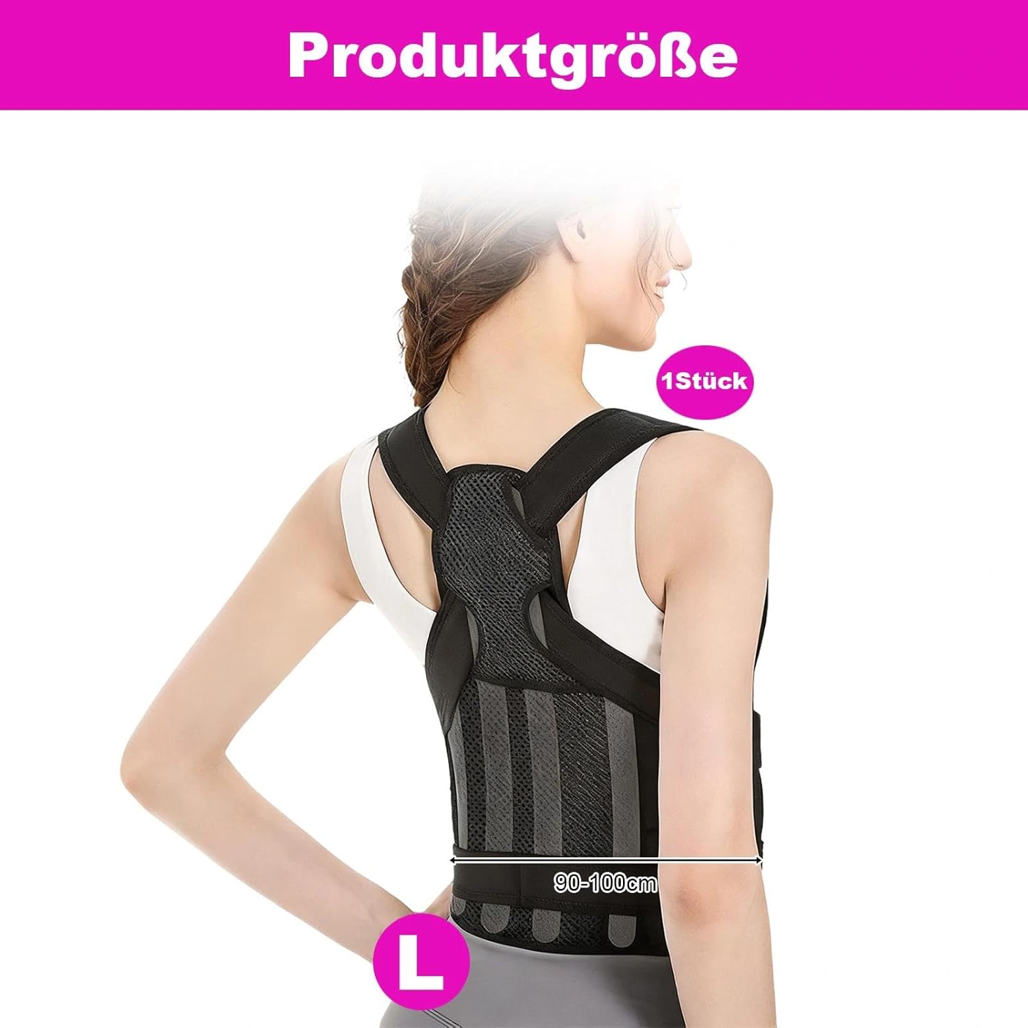 Rückenglätter-Haltungstrainer, atmungsaktiver Haltungskorrektur-Rückenstützgürtel für Männer und Frauen für Büro, Arbeit, Fahren, Sport – Bild 2