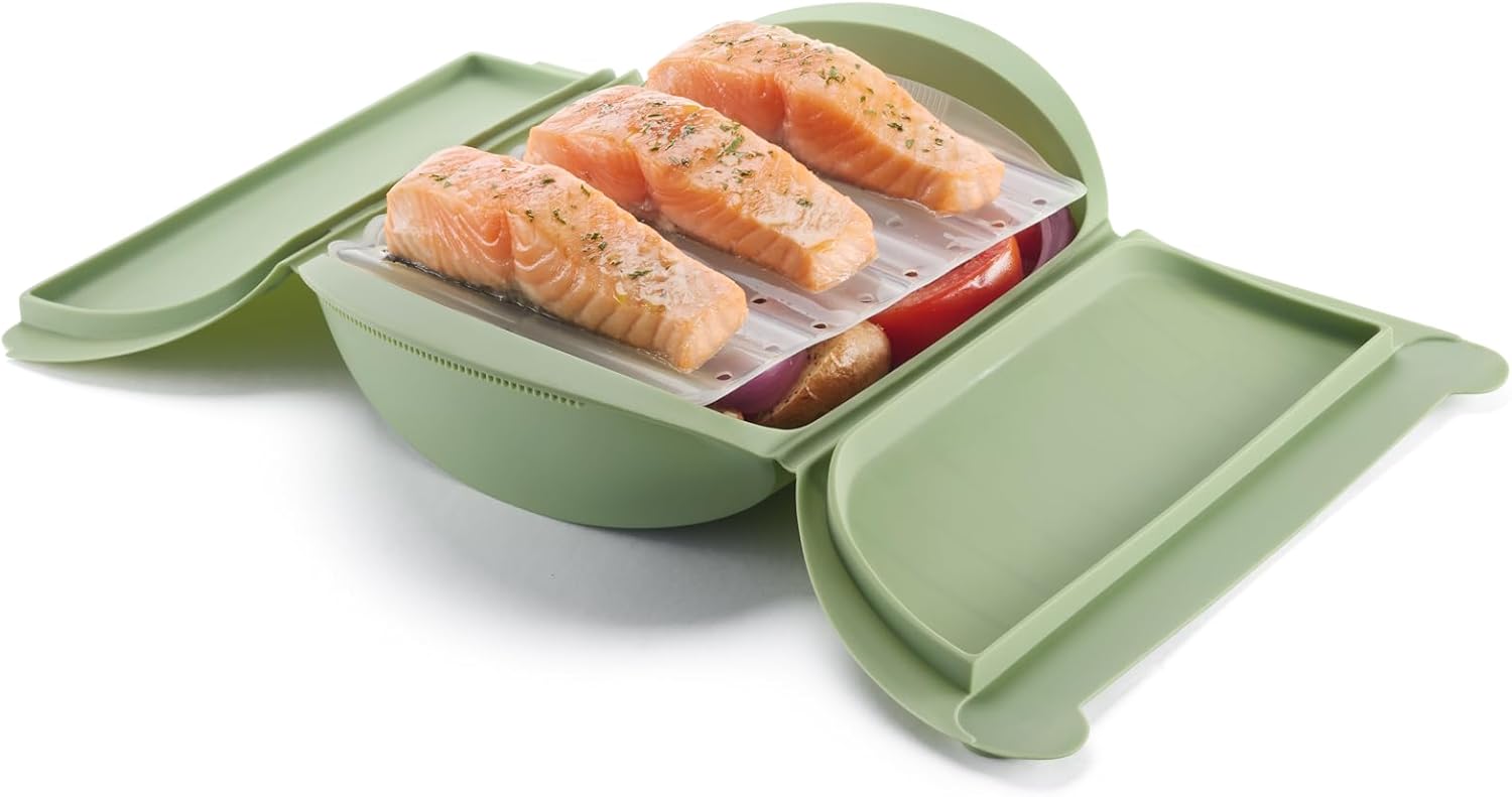 Lékué Silikon-Dampfgarer mit Ablage für 3,4 Portionen – Bild 4