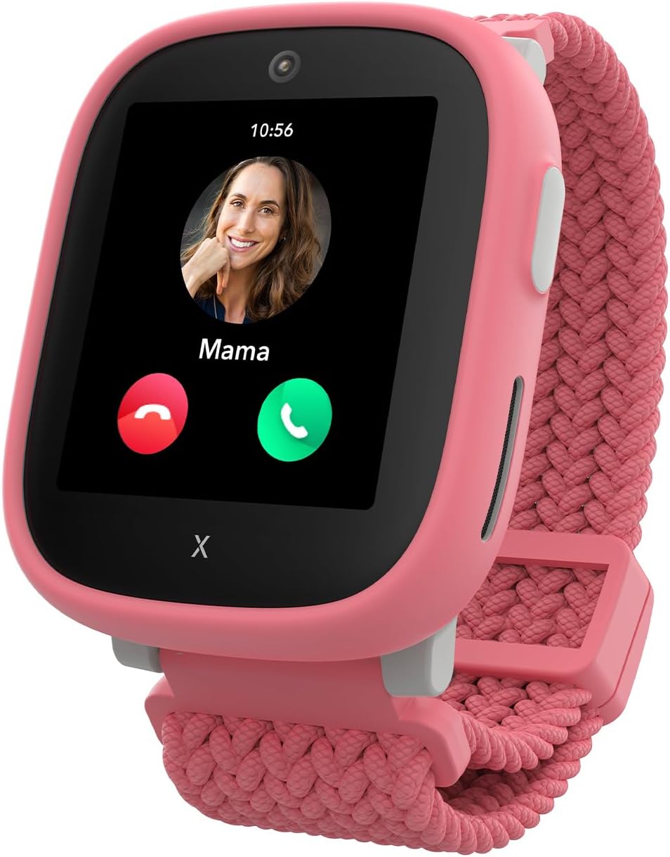 Xplora X6 Play, wasserdichte Handyuhr für Kinder (mit SIM-Karte), 4G, Anrufe, Nachrichten, Schulmodus, SOS-Funktion, GPS, Kamera, Schrittzähler (Rosa)