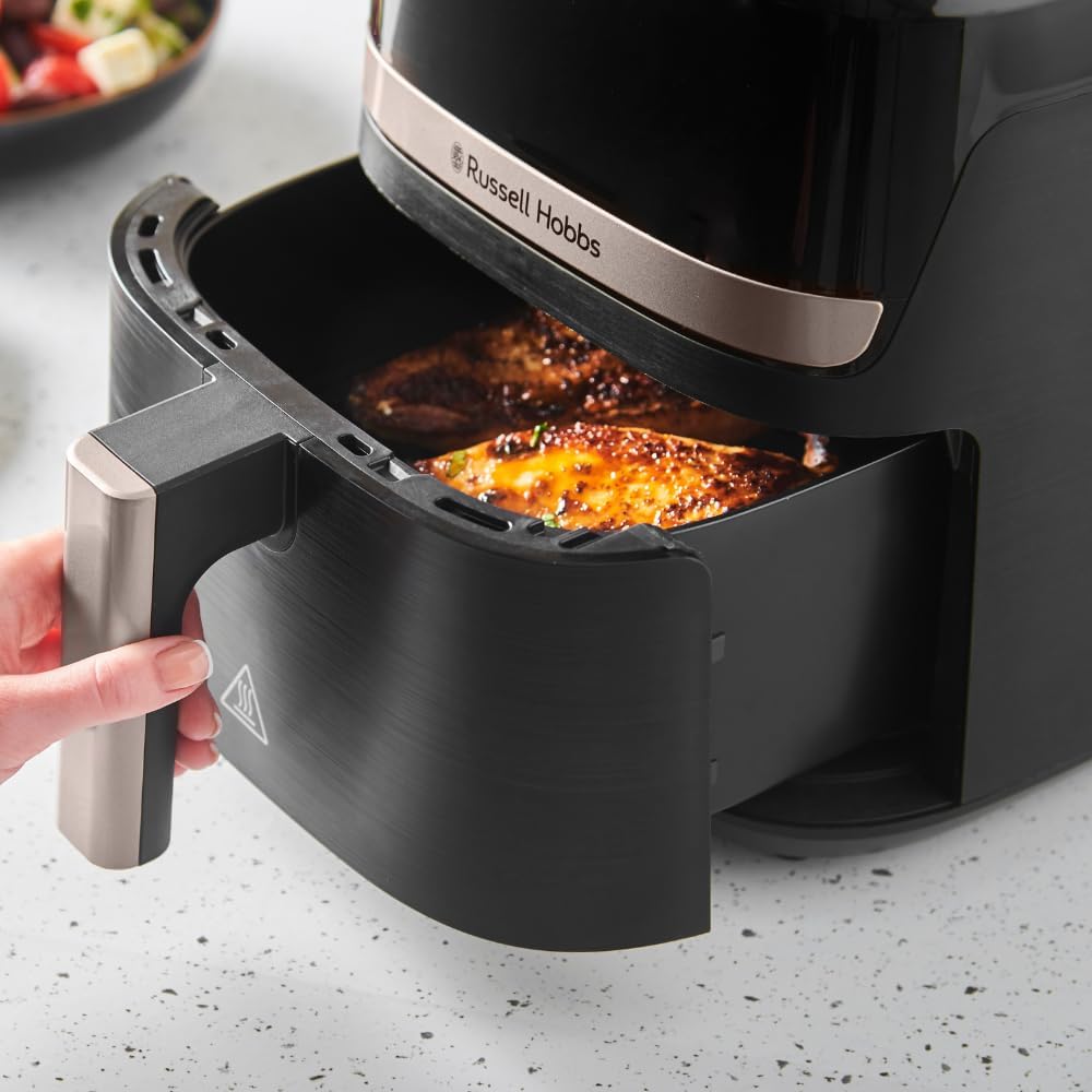 Russell Hobbs SatisFry 27610-56 Heißluftfritteuse L, 4,3 l, Rapid AirFryer (sehr kleines Gehäuse, sehr leise, 9 Programme), spülmaschinenfest, Fritteuse ohne Öl, Touchscreen, Grillen, Backen, Braten usw – Bild 7