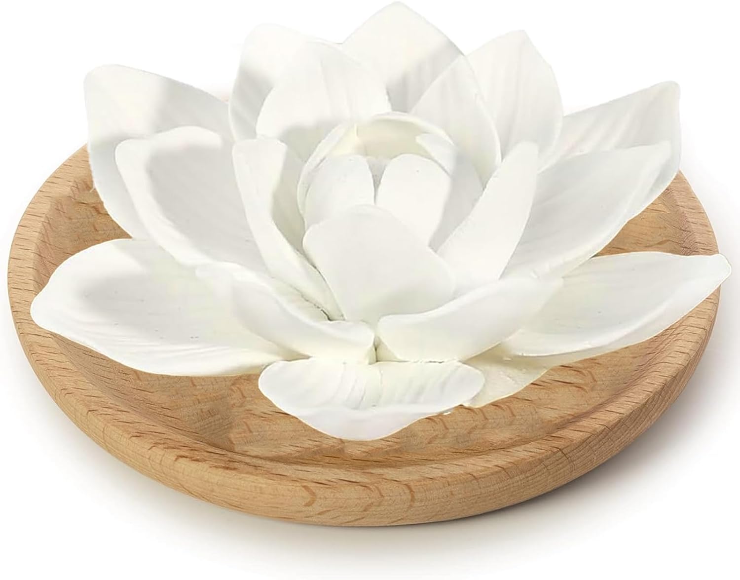 Duftsteine für ätherische Öle, Aromadiffusor mit Lotusblüten-Design, Duftstein für ätherische Öle, inklusive runder Untertasse, geeignet für Wohnzimmer und Reisen